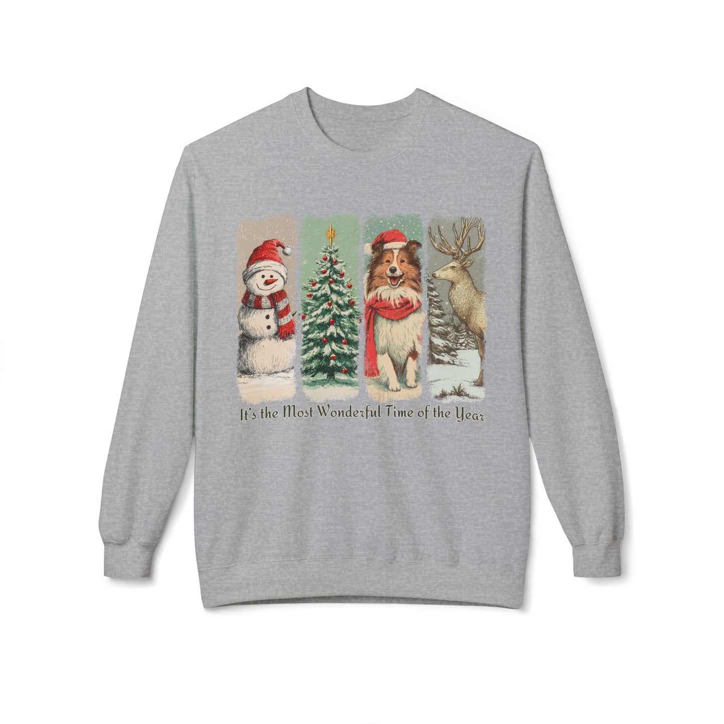 Sheltie Santa – Vintage Brush Stroke Christmas Sweater