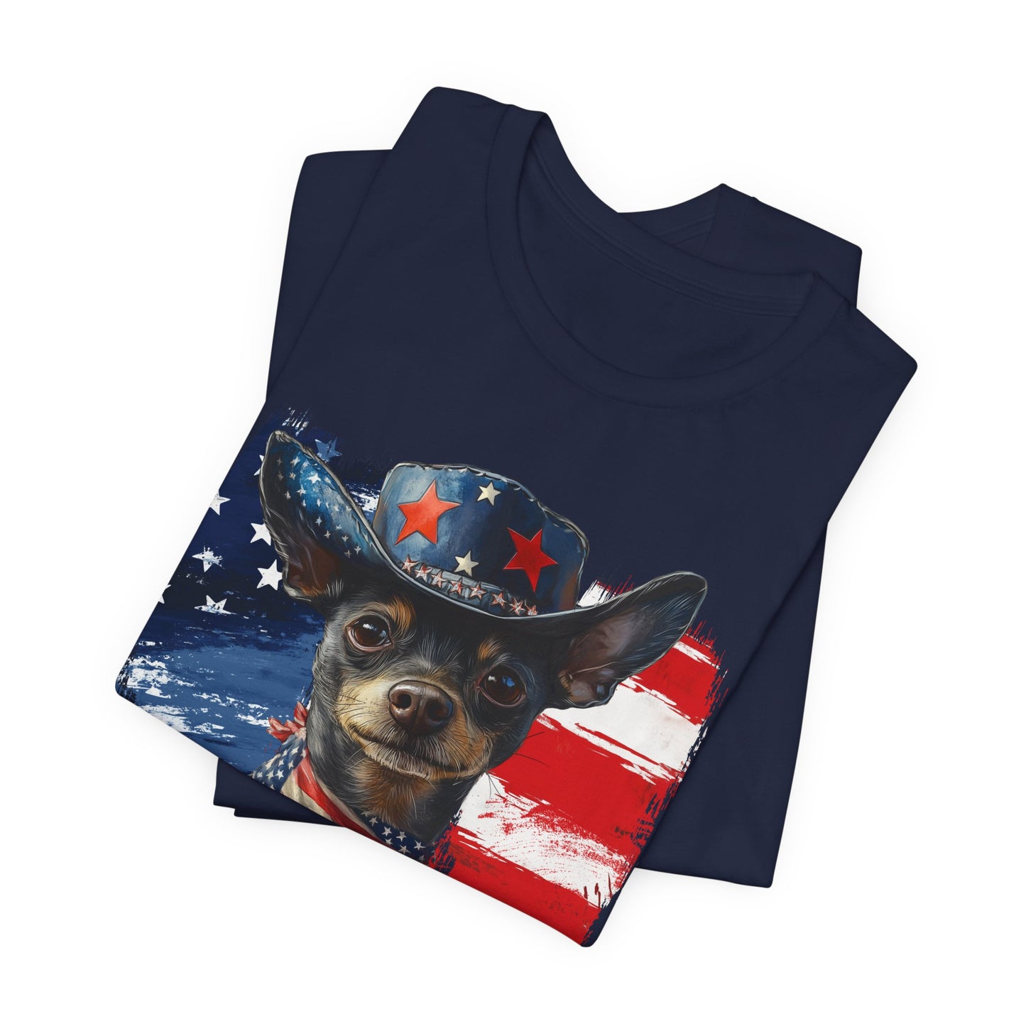 Xoloitzquintli Coated - Patriotic T-Shirt "Born to Bark Free"
