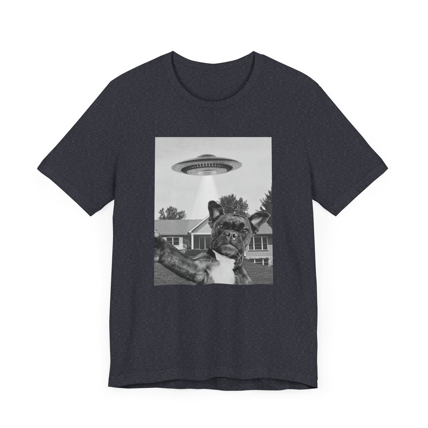 Funny Frenchie Alien Selfie T-Shirt