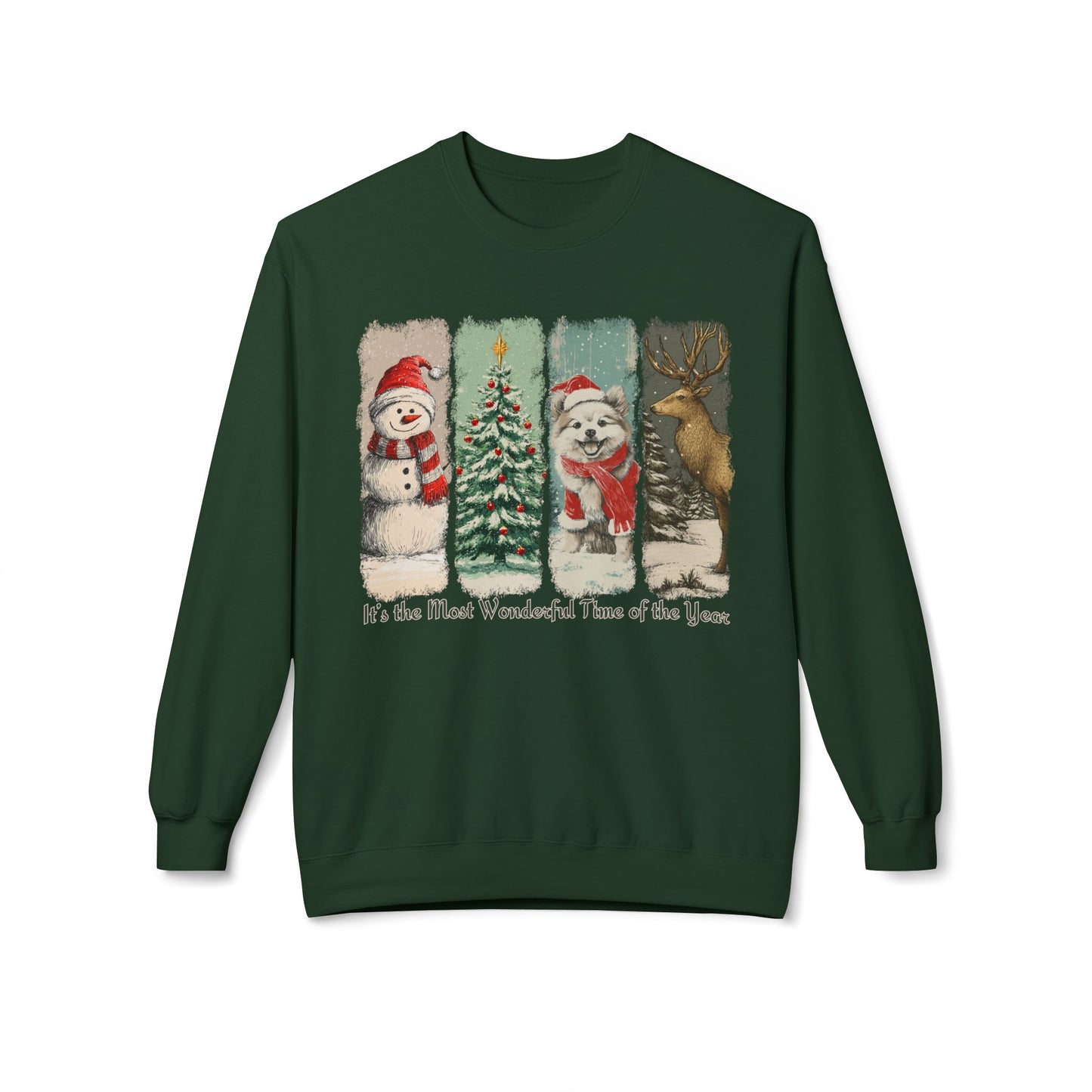 Pomeranian Santa – Vintage Brush Stroke Christmas Sweater