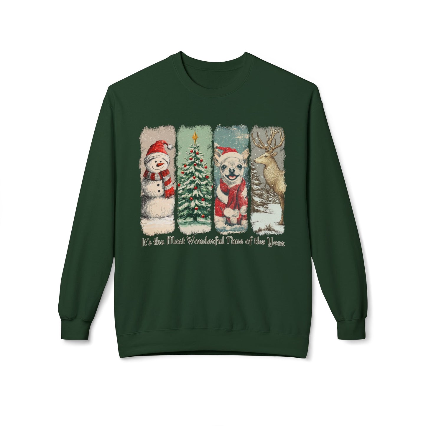 Chihuahua Santa – Vintage Brush Stroke Christmas Sweater