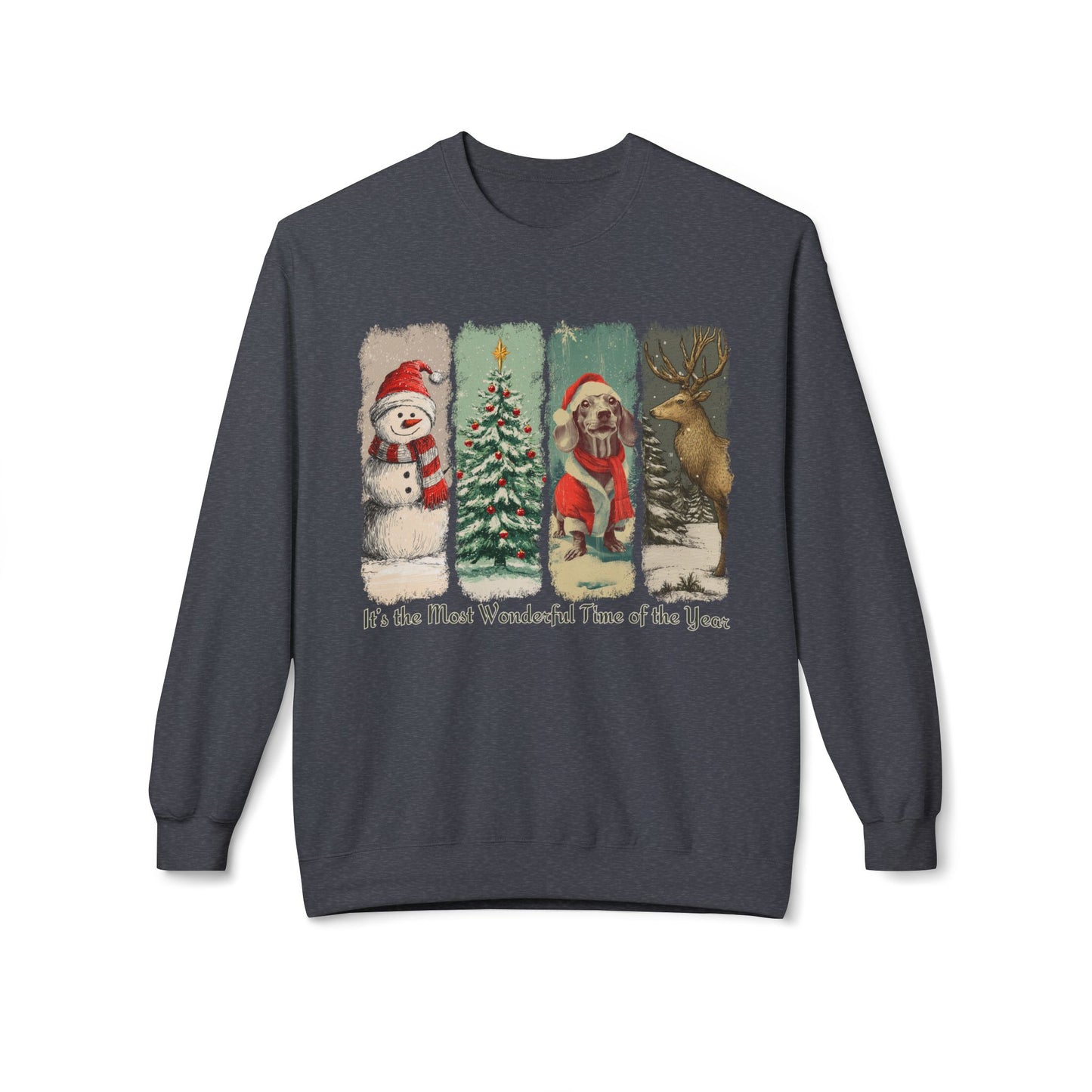 Dachshund Santa – Vintage Brush Stroke Christmas Sweater