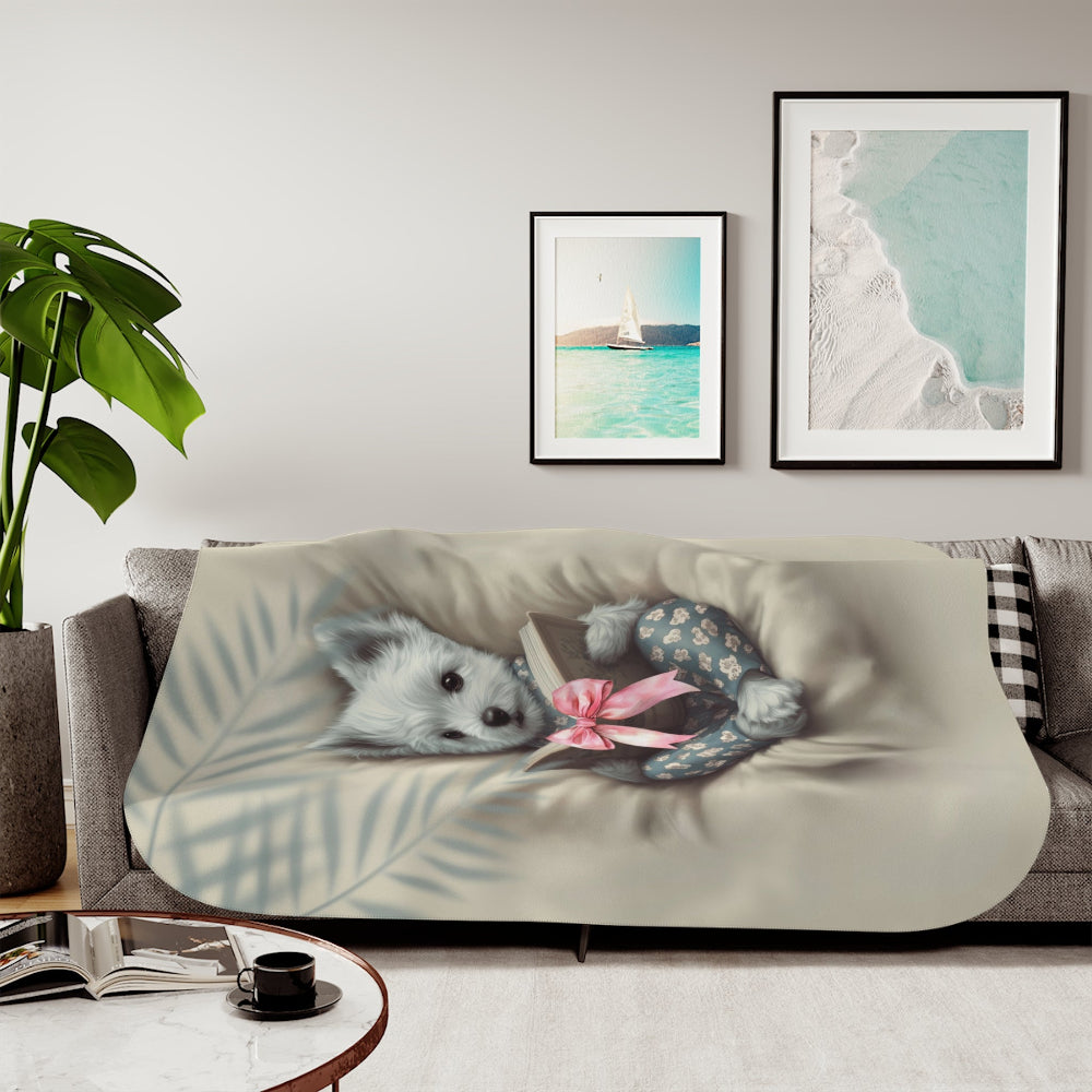 Comfort Zone – Westie Blanket | Personalized Sherpa Fleece Throw| Gift for Dog Moms & Pet Lovers
