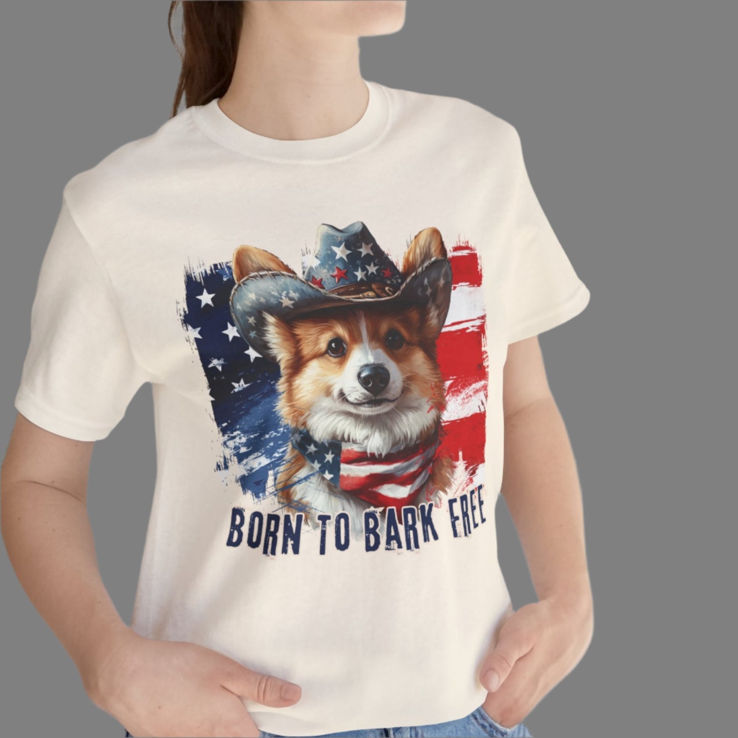 born to bark free corgi patriotic t-shirt, 4th of july, independance day dog lover t-shirt