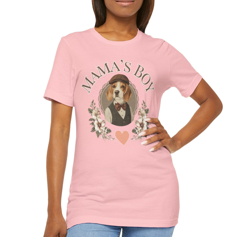 vintage shabby chic style beagle t-shirt mama's boy