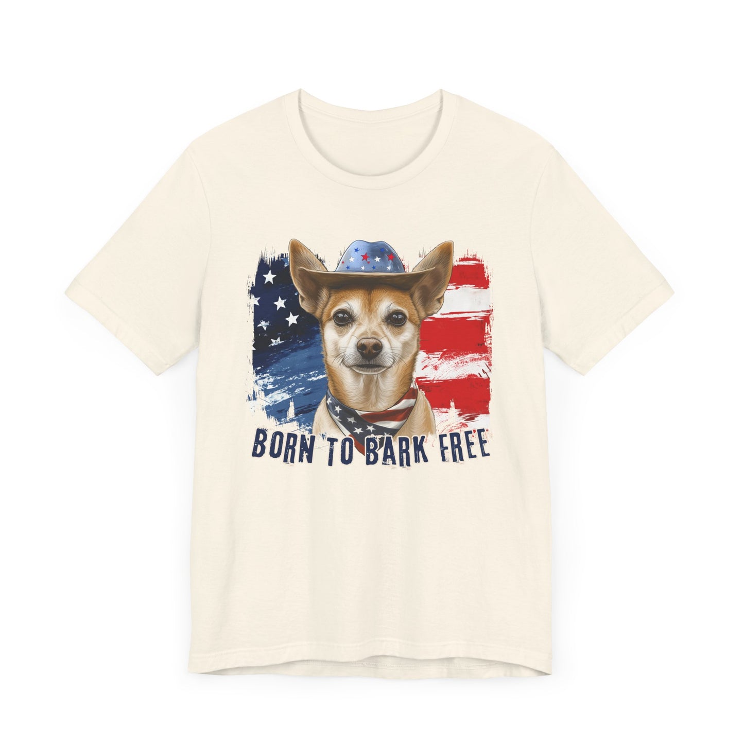 Xolo Patriotic T-Shirt "Born to Bark Free"