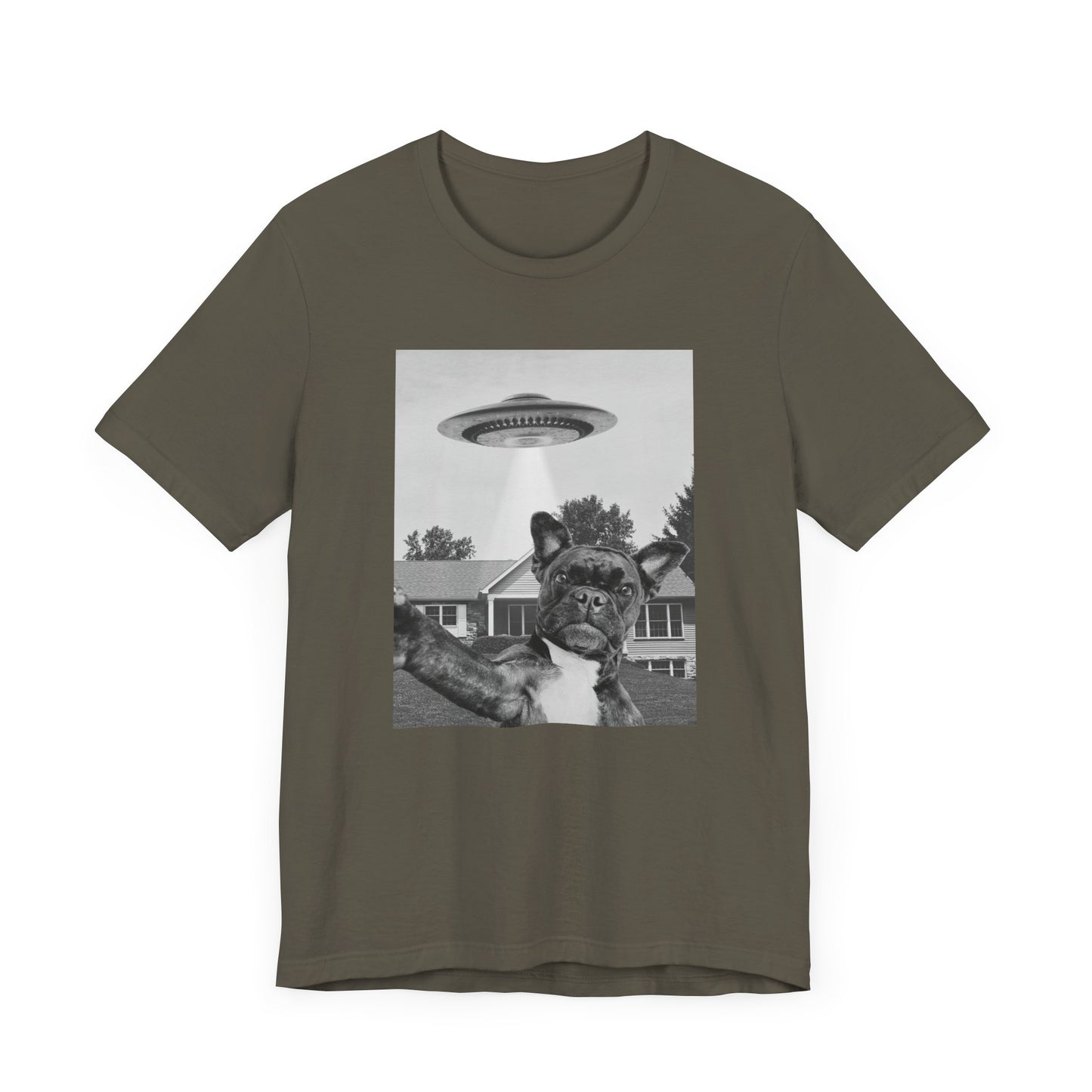 Funny Frenchie Alien Selfie T-Shirt