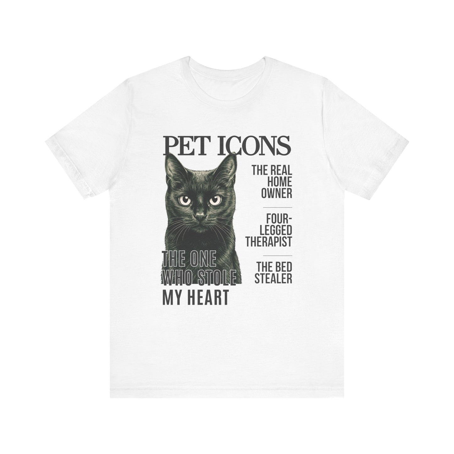 Pet Icons T-shirt - Black Cat Edition
