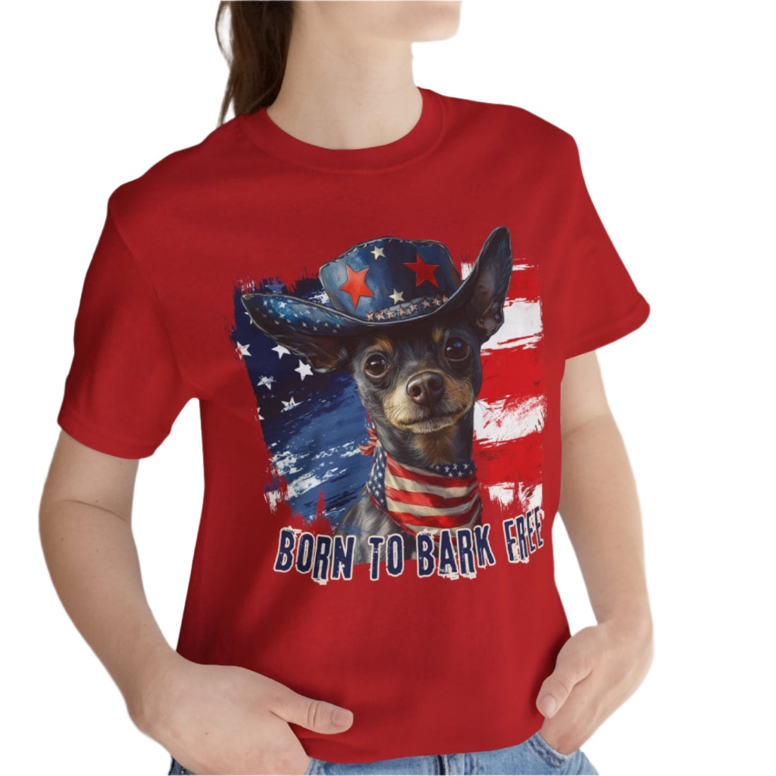 Xoloitzquintli Coated - Patriotic T-Shirt "Born to Bark Free"