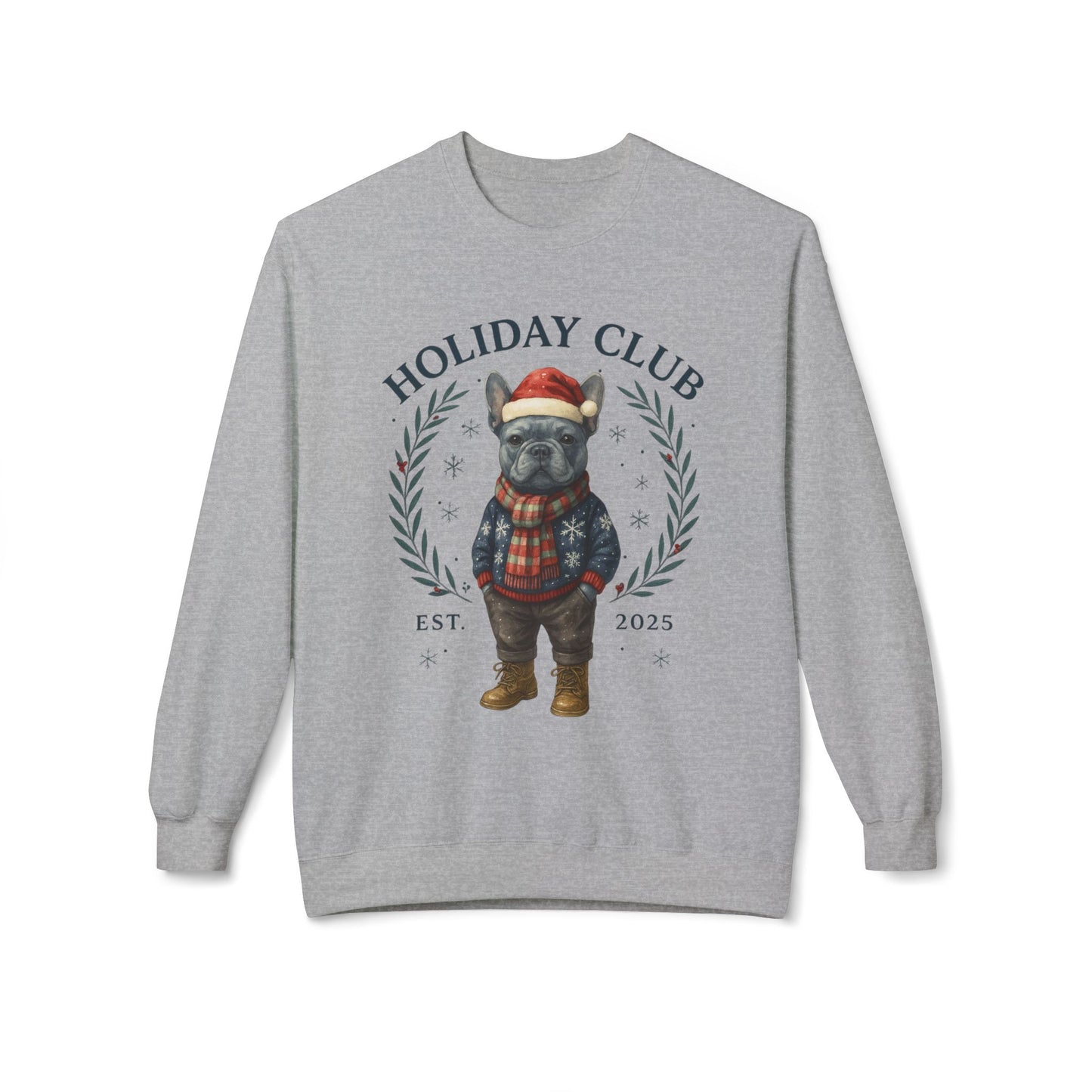 Blue Frenchie Holiday Club Christmas Sweater