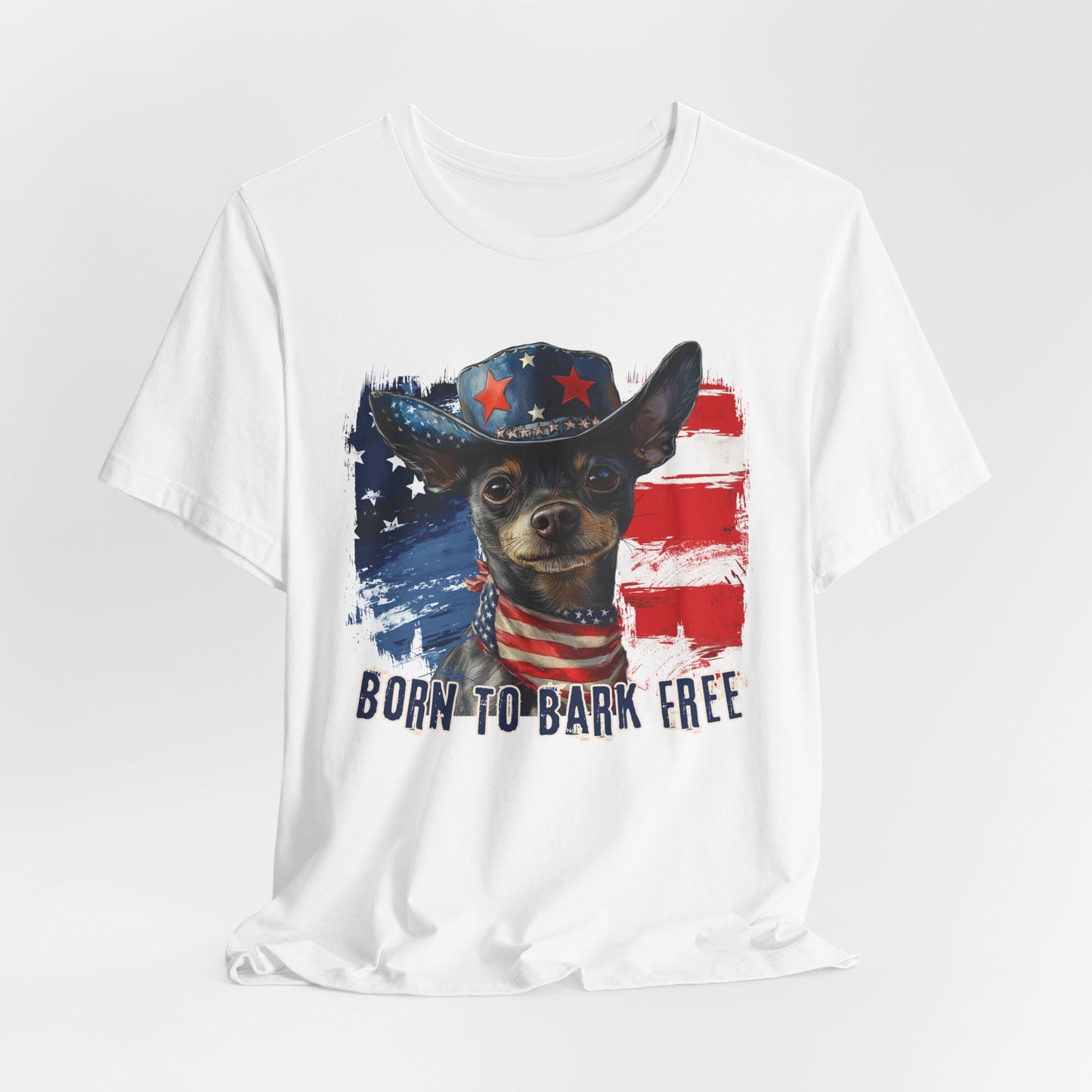 Xoloitzquintli Coated - Patriotic T-Shirt "Born to Bark Free"