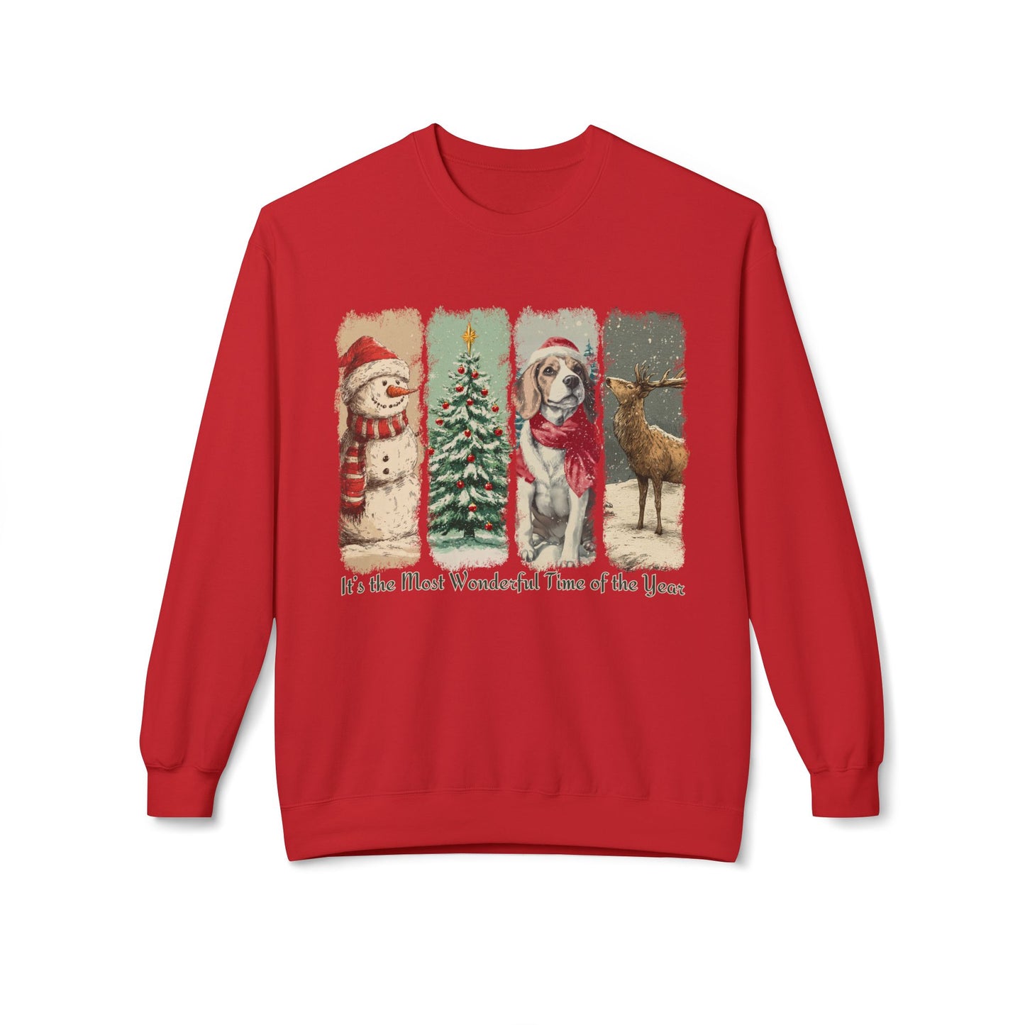 Beagle Santa – Vintage Brush Stroke Christmas Sweater