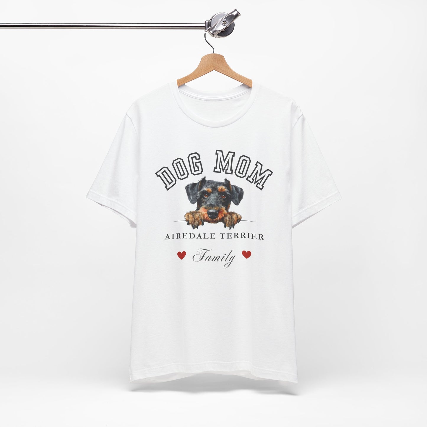 Airedale Terrier Mom Family T-Shirt - Mother’s Day Gift for Dog Lovers