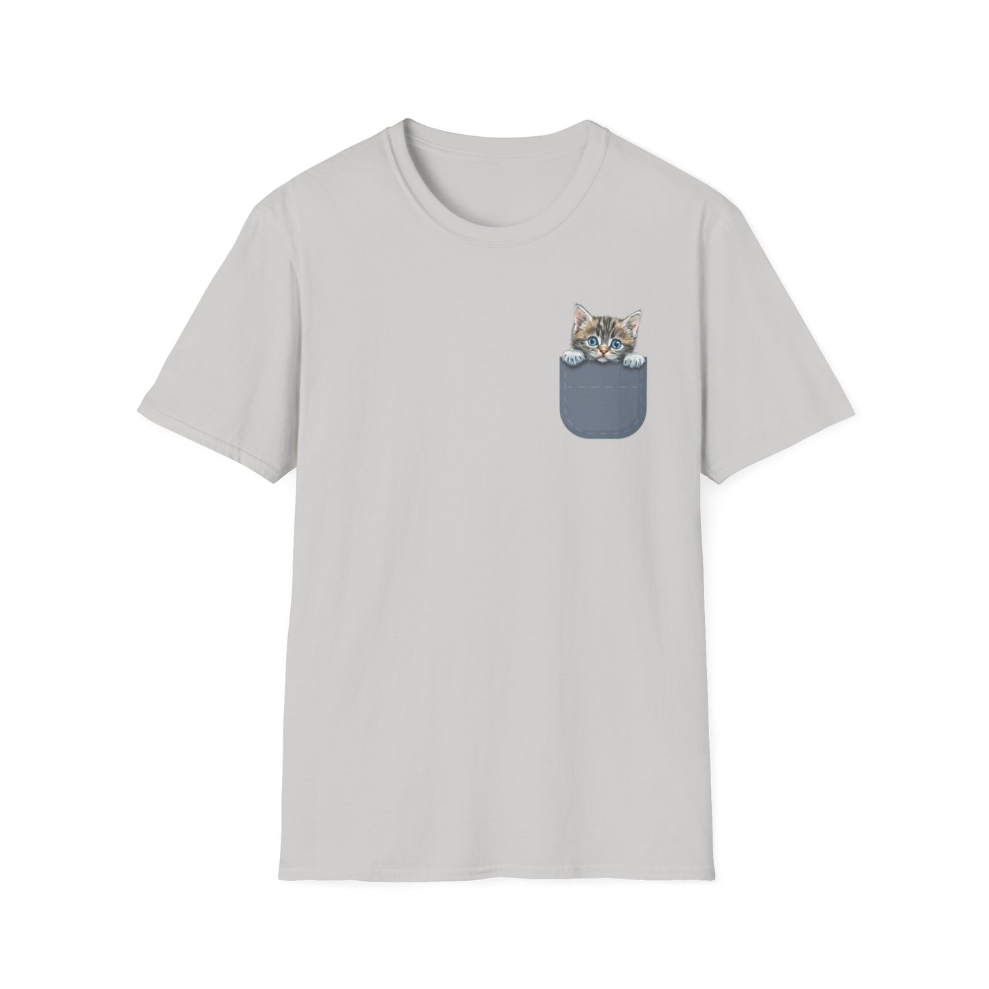 Peek-A-Boo Kitten Pocket - Unisex Softstyle T-Shirt