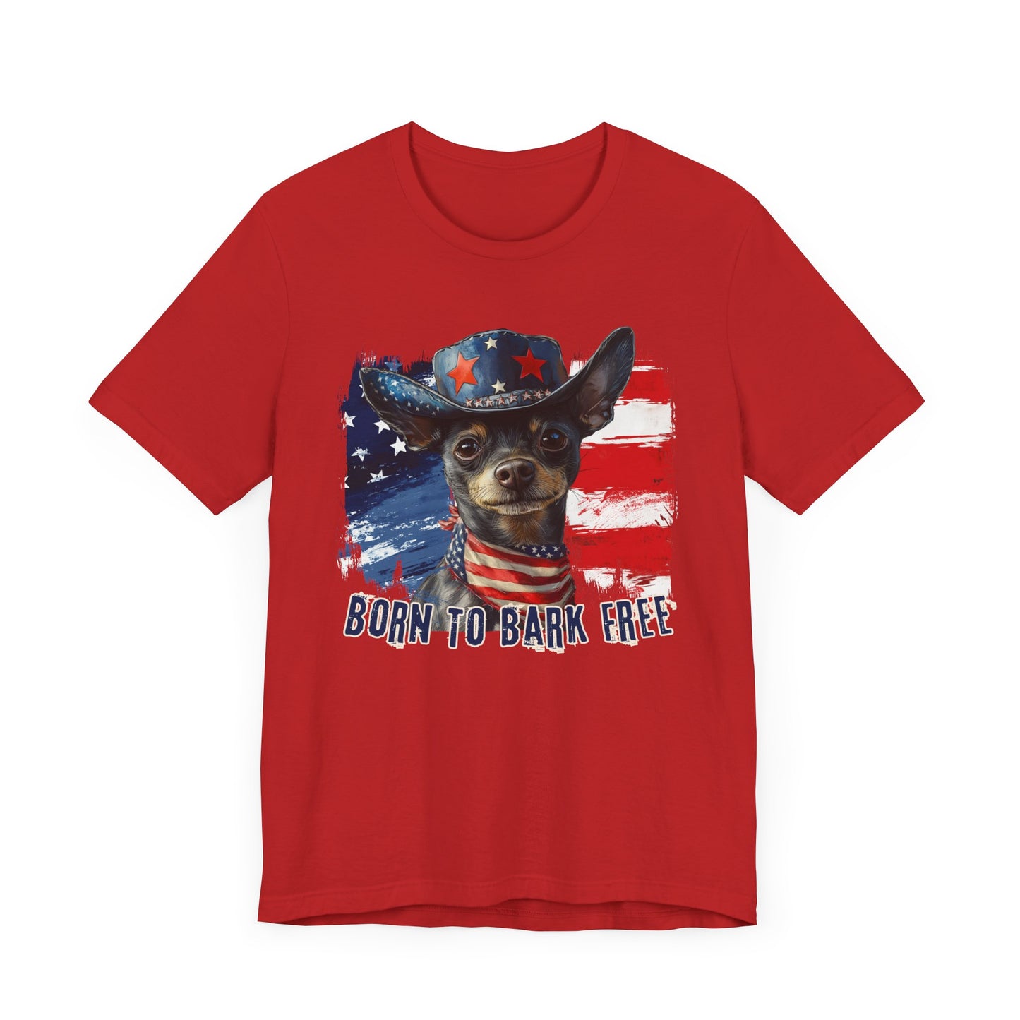 Xoloitzquintli Coated - Patriotic T-Shirt "Born to Bark Free"