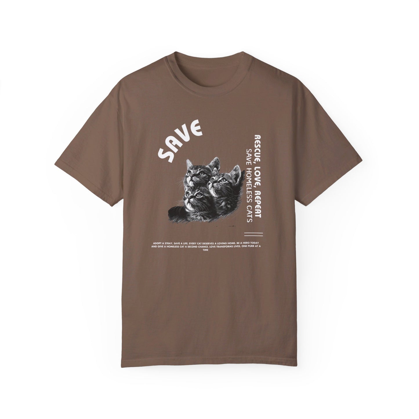 "Save Homeless Cats" Unisex Garment-Dyed T-shirt
