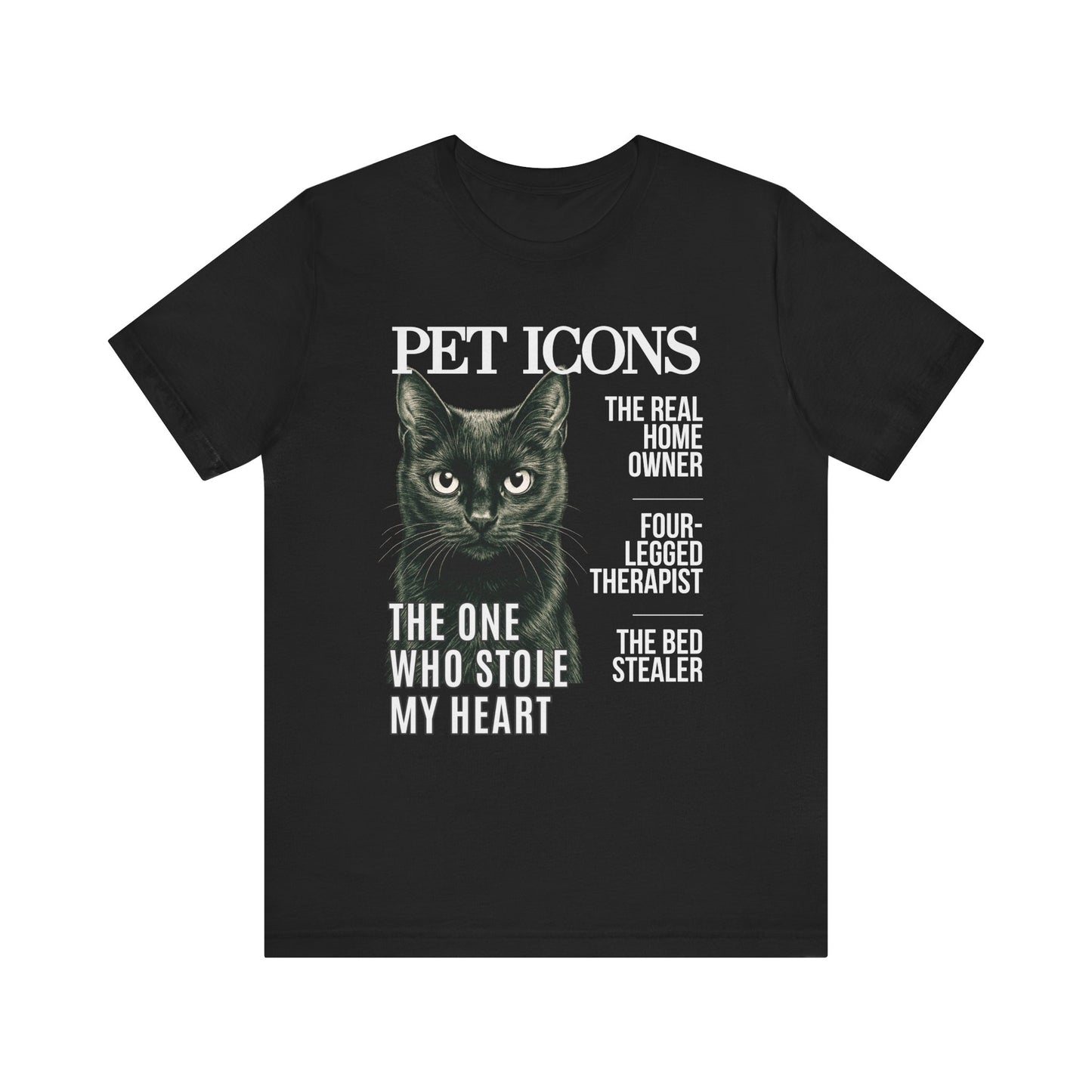 Pet Icons T-shirt - Black Cat Edition