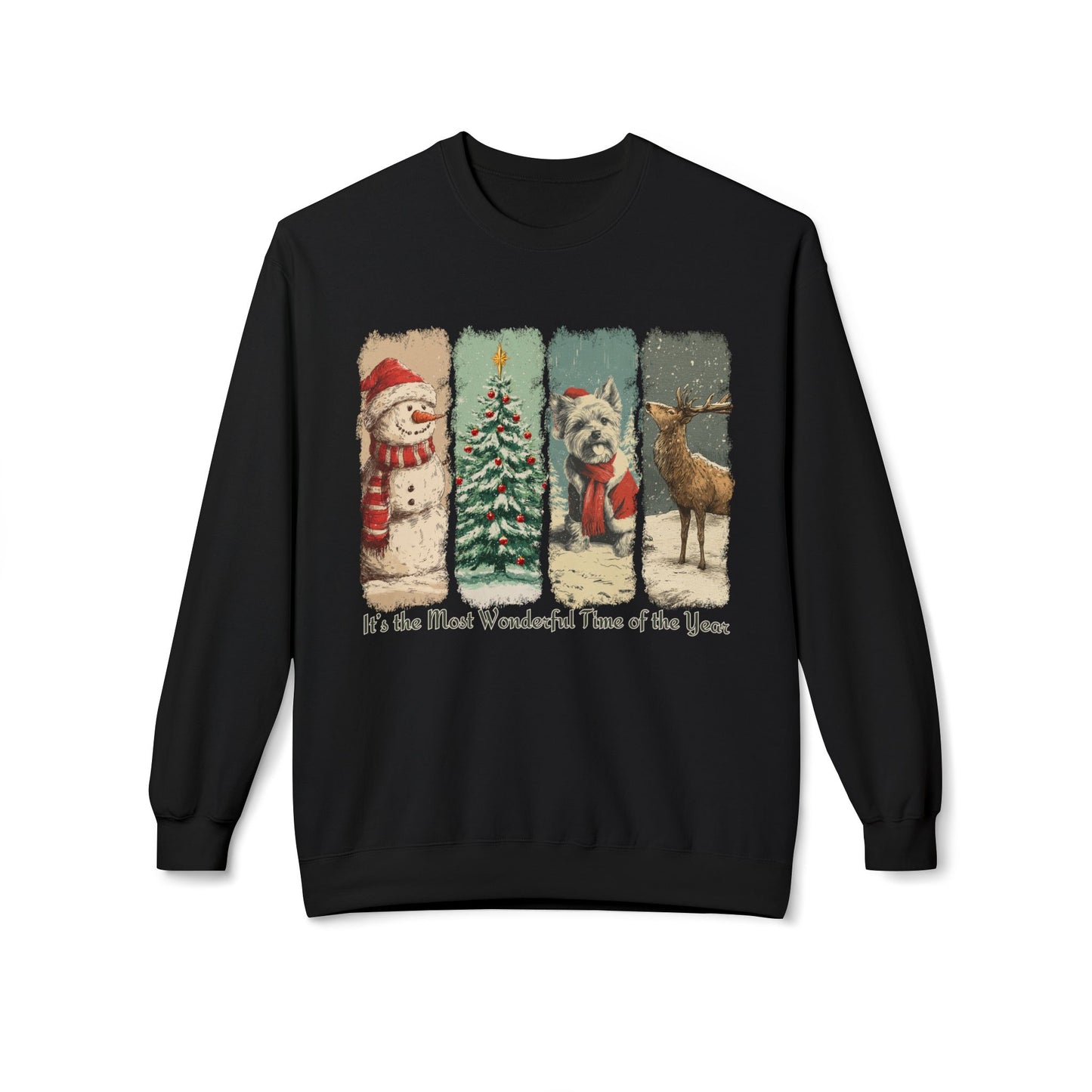 Yorkie Santa – Vintage Brush Stroke Christmas Sweater