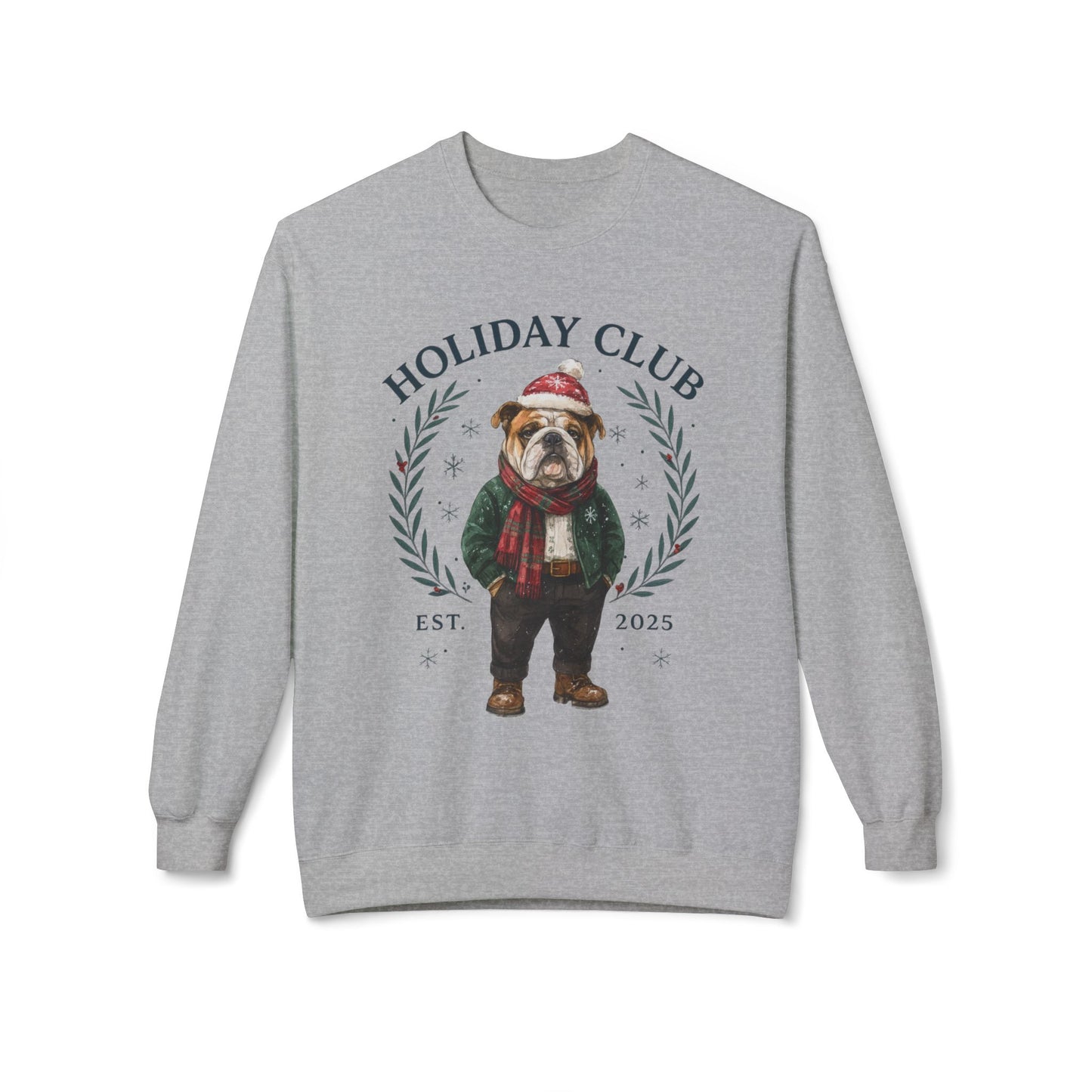 English Bulldog Holiday Club Christmas Sweater