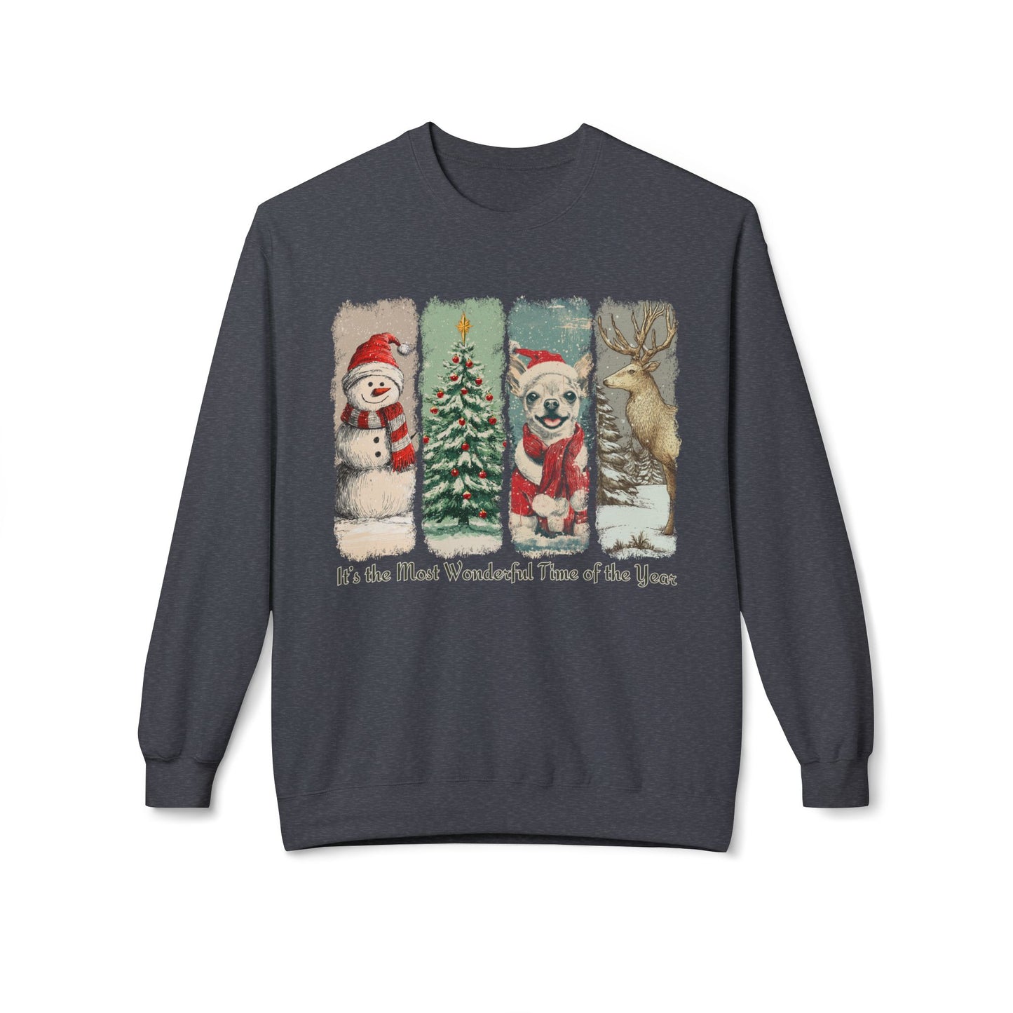 Chihuahua Santa – Vintage Brush Stroke Christmas Sweater