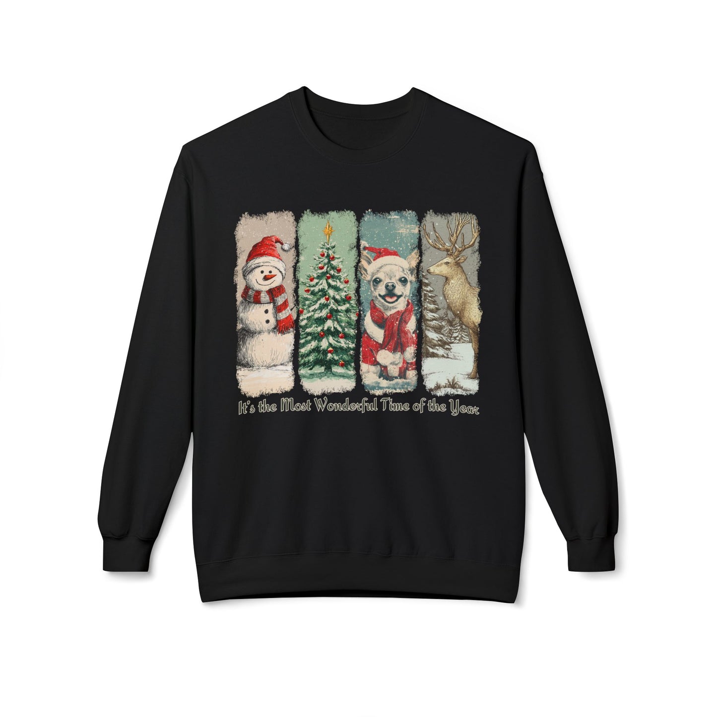 Chihuahua Santa – Vintage Brush Stroke Christmas Sweater