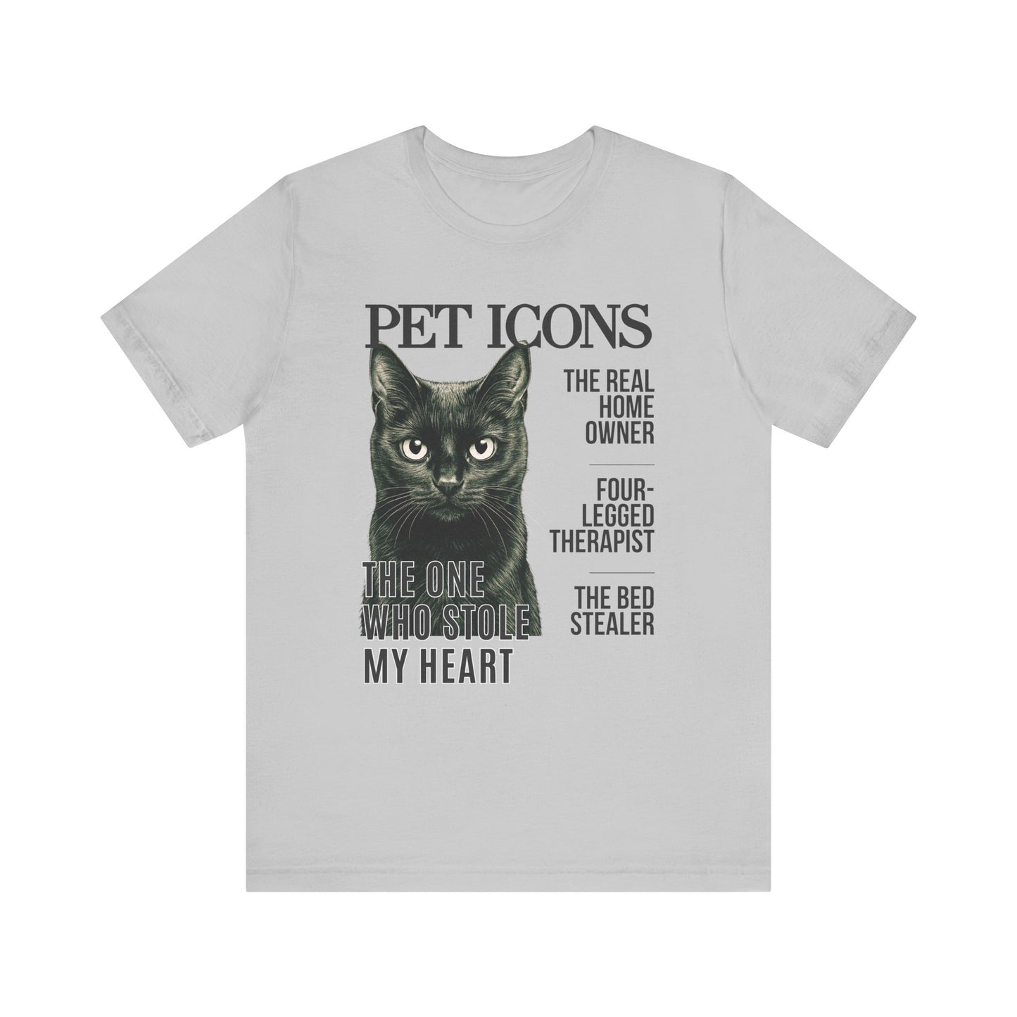Pet Icons T-shirt - Black Cat Edition