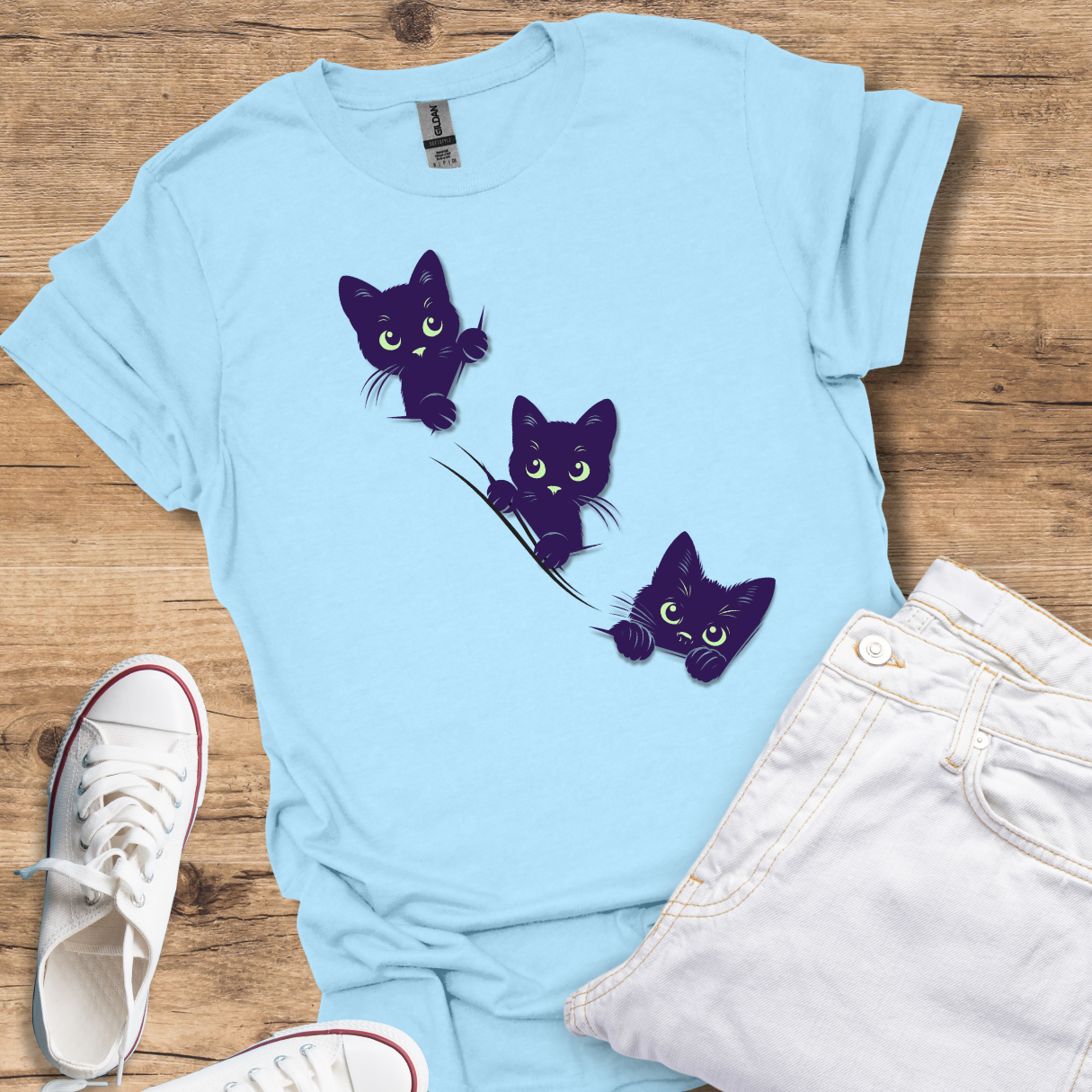 "Peeking Cats" Unisex Softstyle T-Shirt