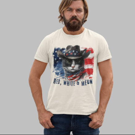 red white $meow patriotic cat lover shirt, 4th of july, indeendance day, veterans
