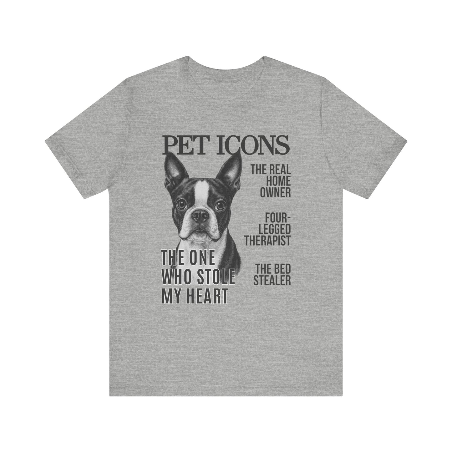 Pet Icons T-shirt - Boston Terrier Edition