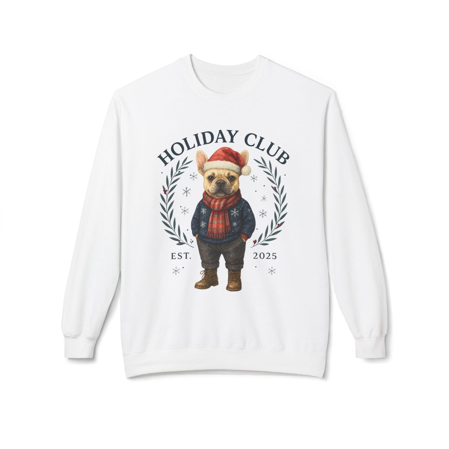 Frenchie Holiday Club Christmas Sweater