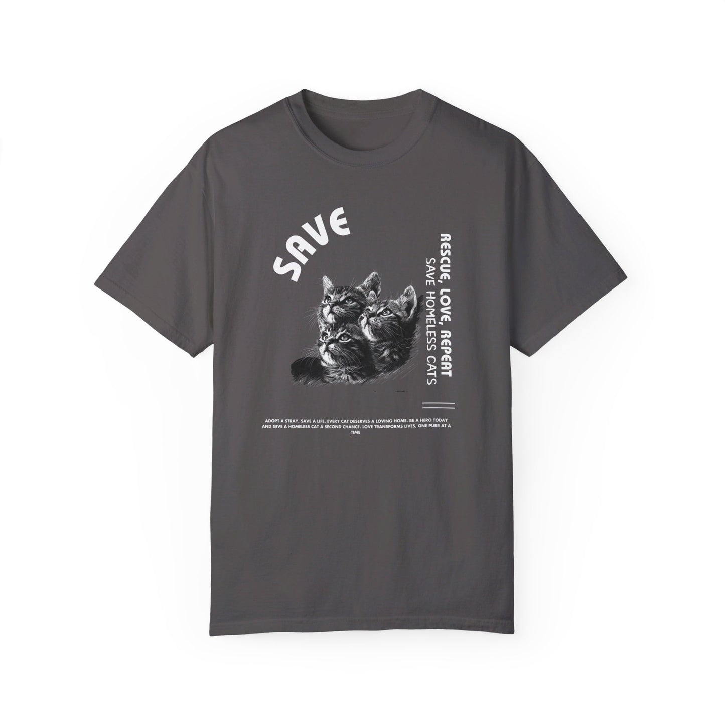 "Save Homeless Cats" Unisex Garment-Dyed T-shirt
