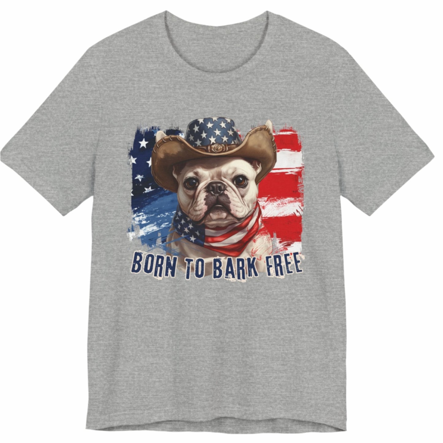 born to bark free frenchie patriotic t-shirt, 4th of july, independance day dog lover t-shirt