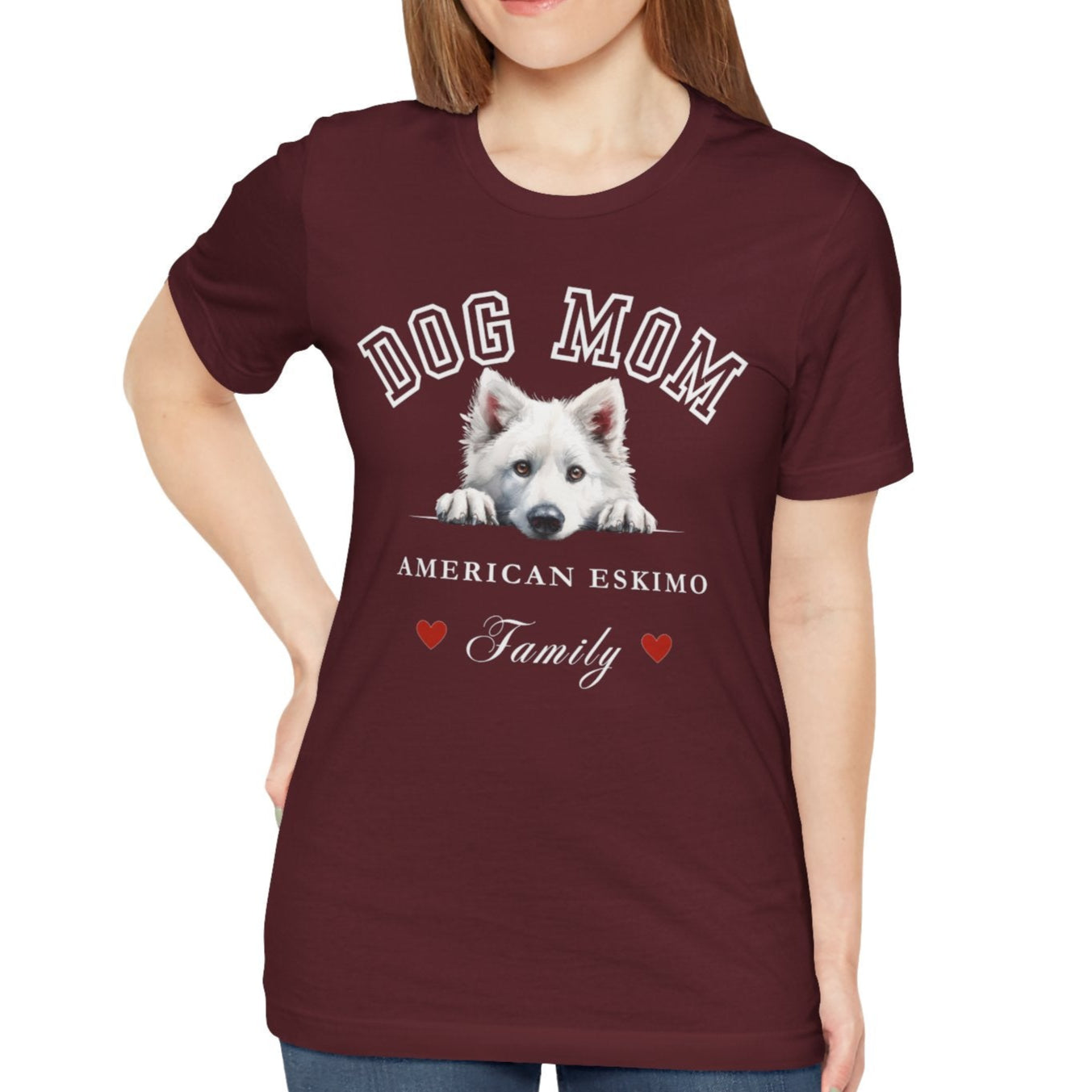 American Eskimo Dog Mom Family T-Shirt - Mother’s Day Gift for Dog Lovers