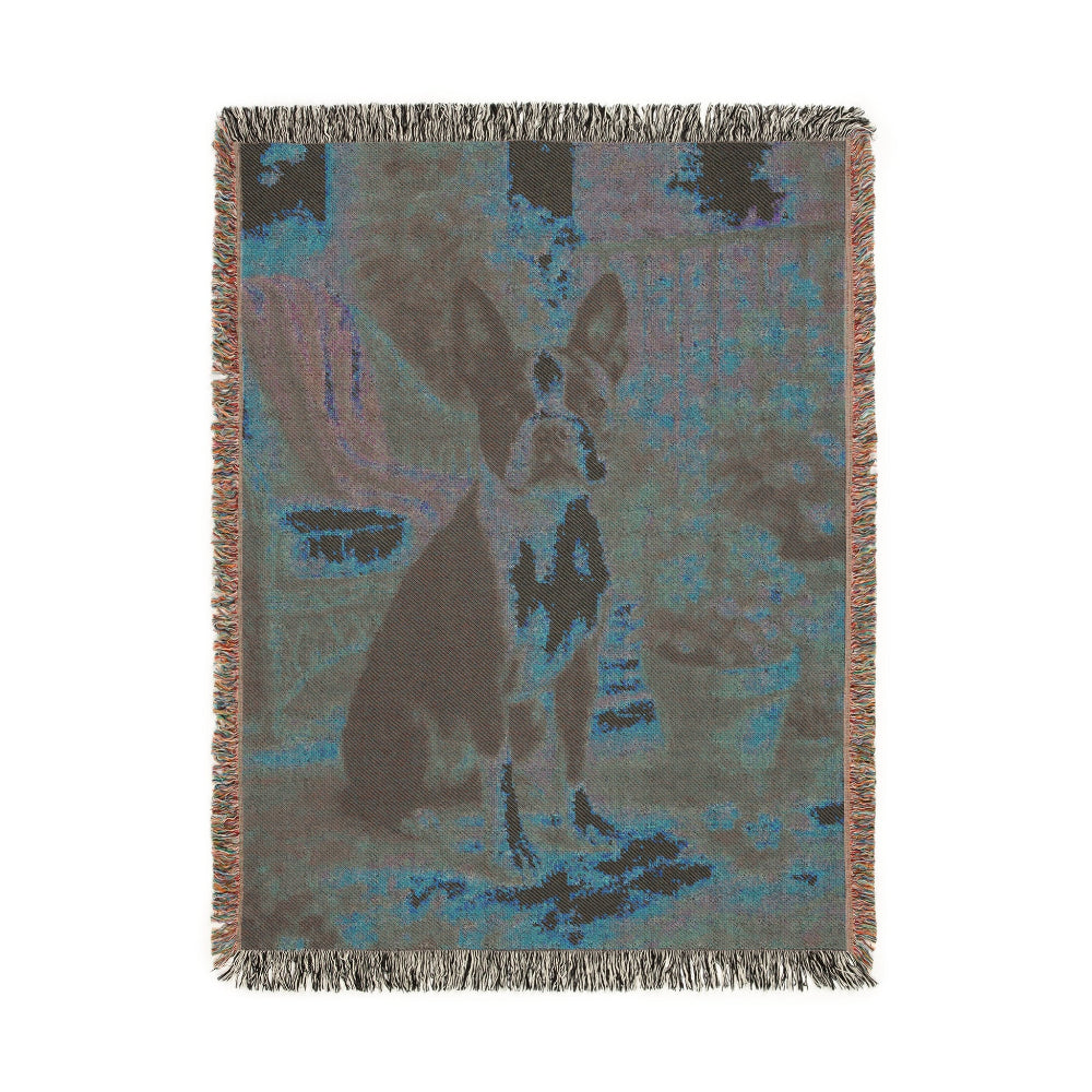 boston terrier throw blanket, back side