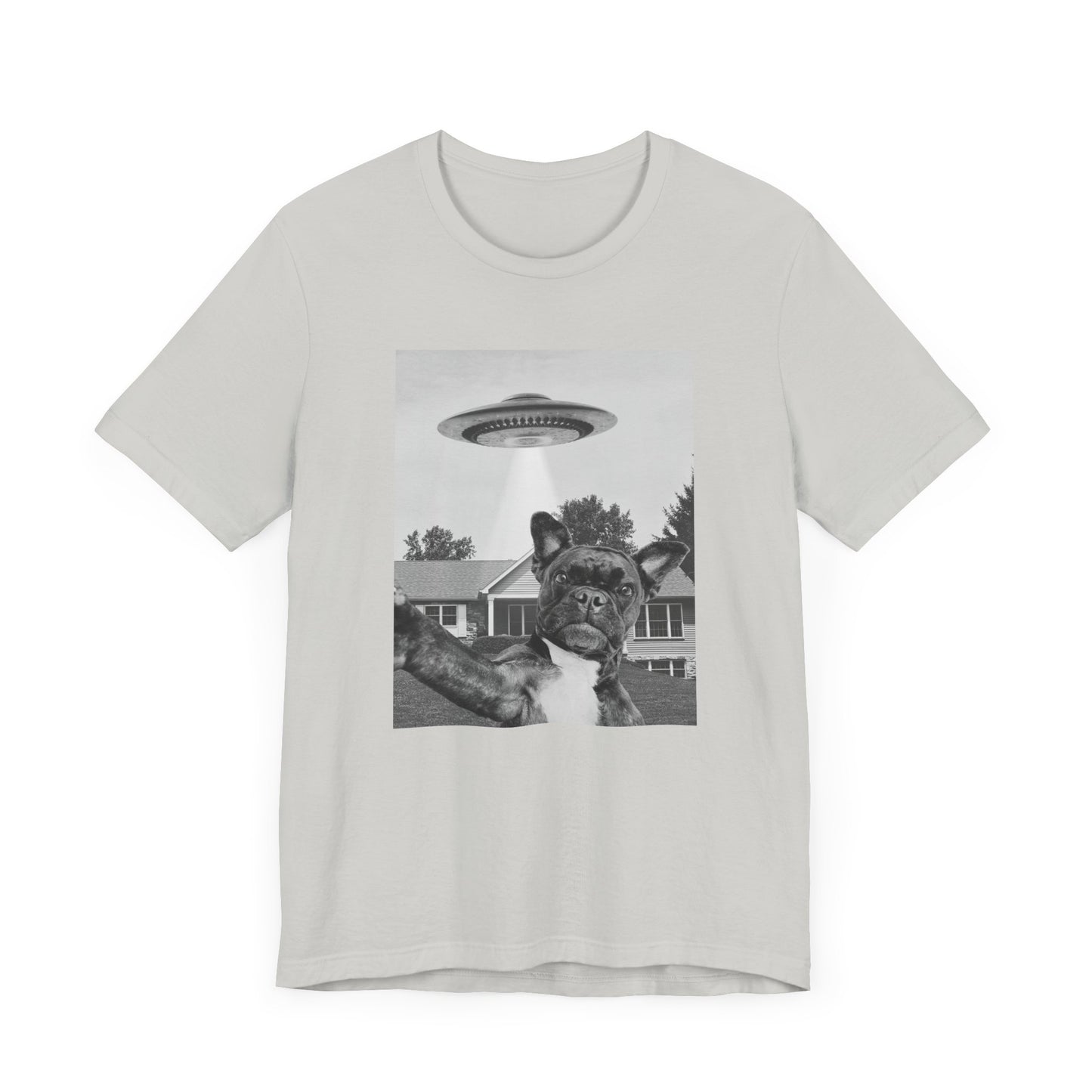 Funny Frenchie Alien Selfie T-Shirt