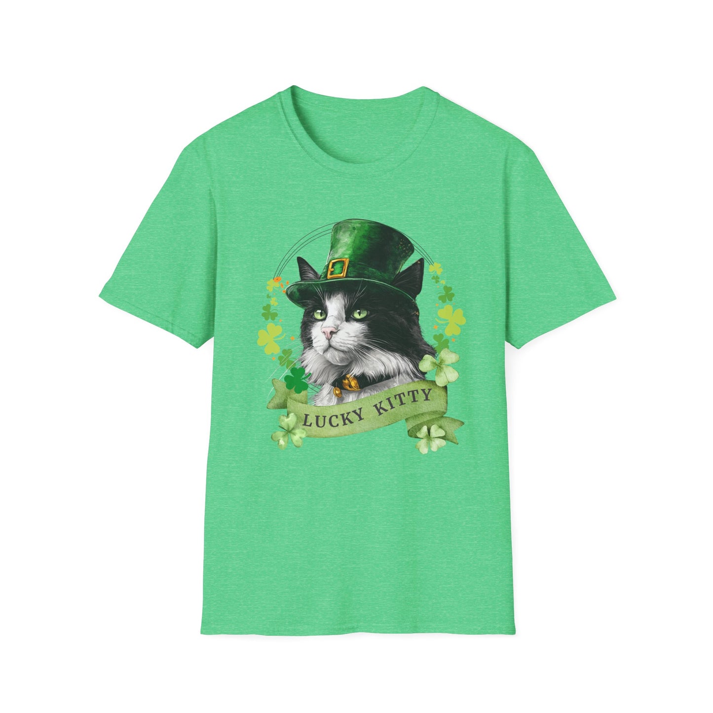 Black and White Cat - St. Patrick’s Day Cat Lover T-Shirt