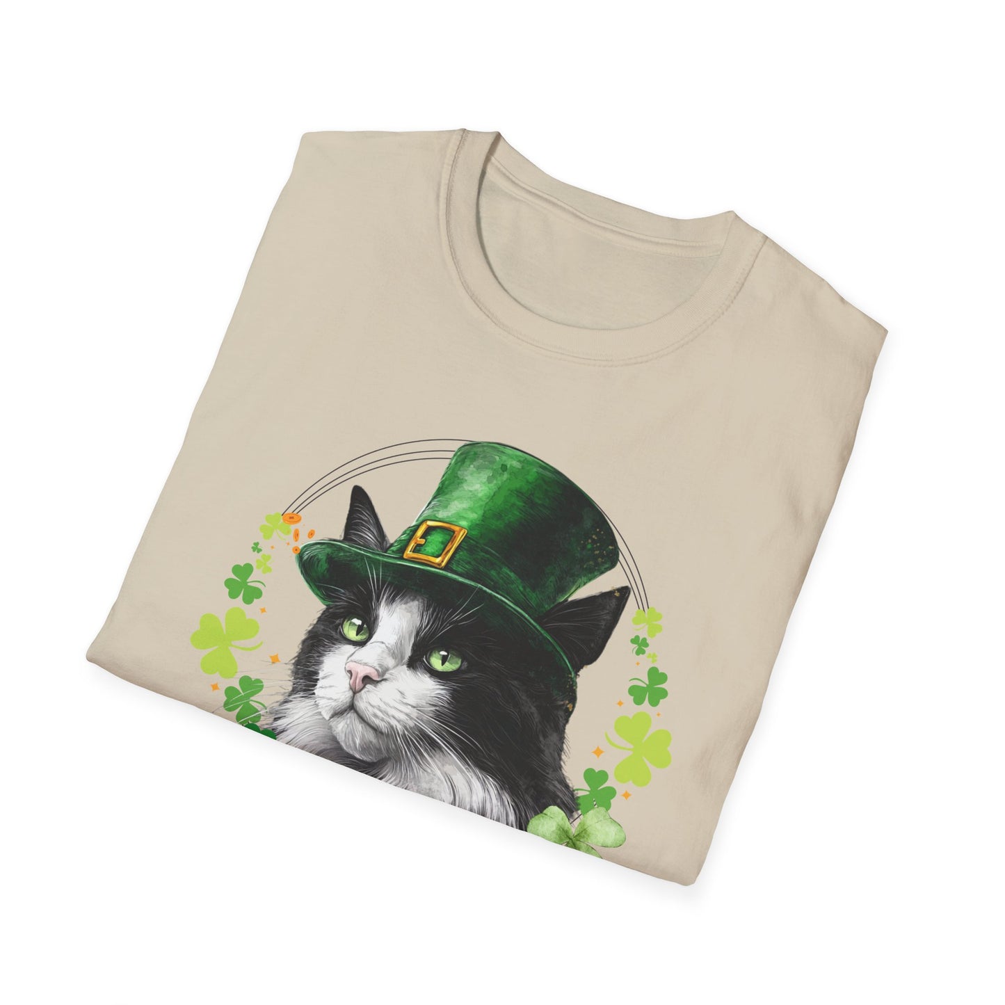 Black and White Cat - St. Patrick’s Day Cat Lover T-Shirt