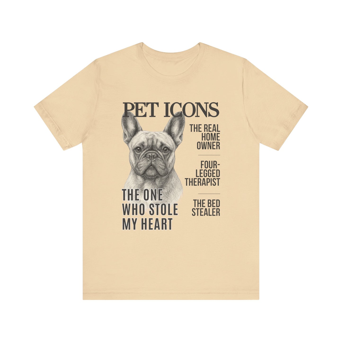 Pet Icons T-shirt - Frenchie Edition