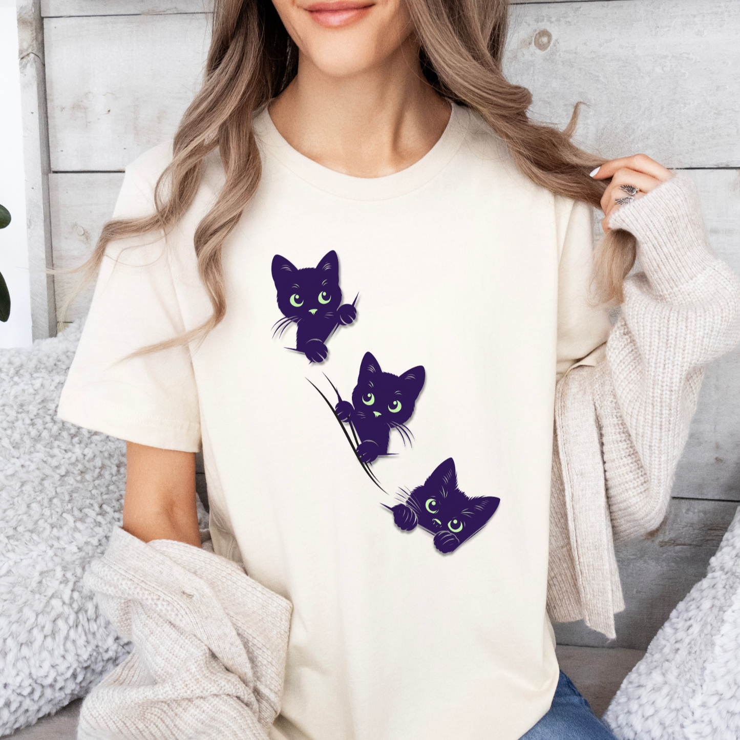 "Peeking Cats" Unisex Softstyle T-Shirt