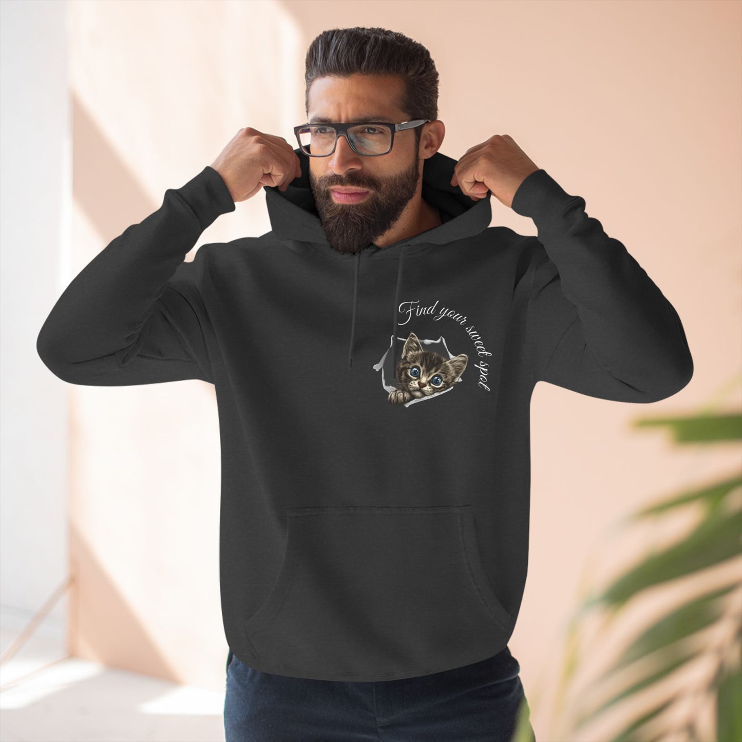Cozy Kitten Three-Panel Fleece Hoodie
