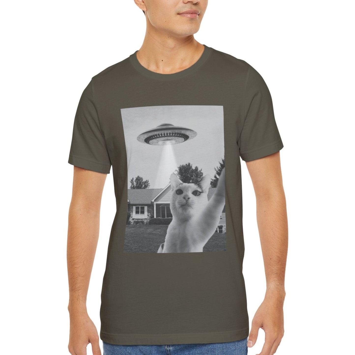 Funny Cat Alien Selfie T-Shirt