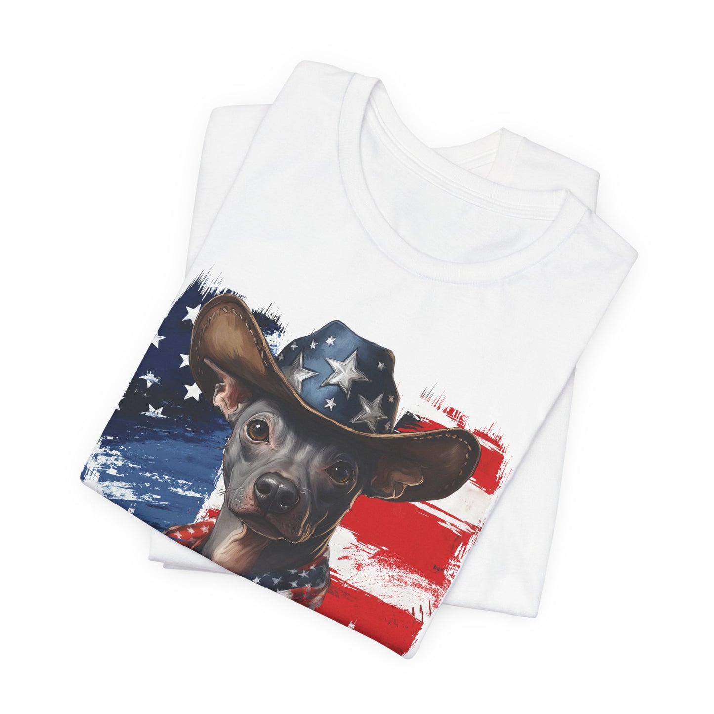 Xoloitzquintli - Mexican Hairless - Patriotic T-Shirt "Born to Bark Free"