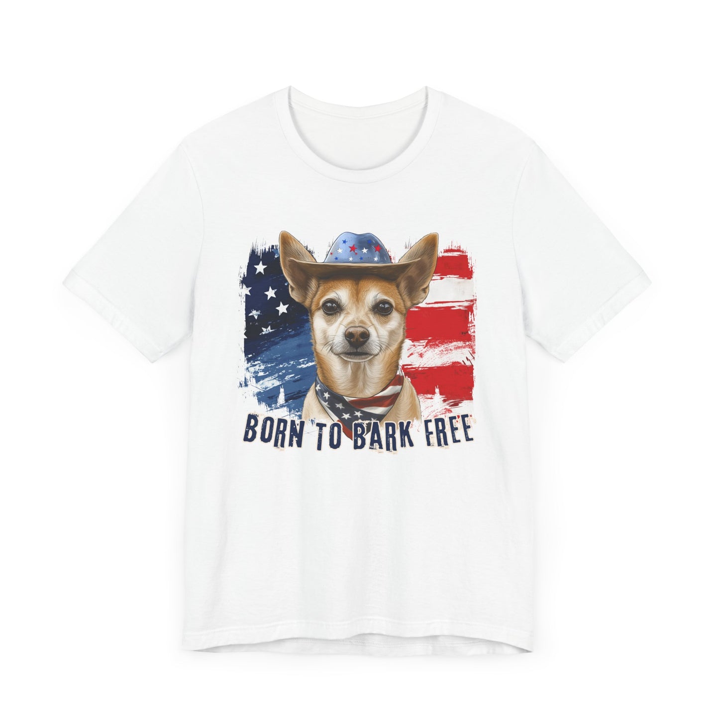 Xolo Patriotic T-Shirt "Born to Bark Free"