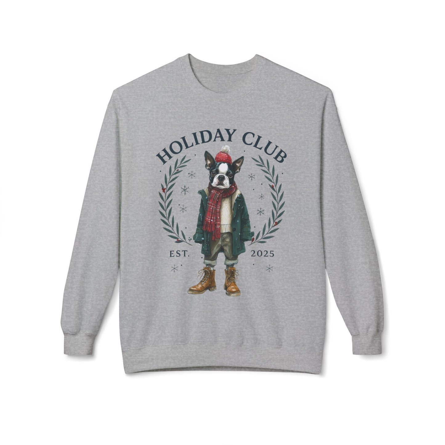 Boston Terrier Holiday Club Christmas Sweater