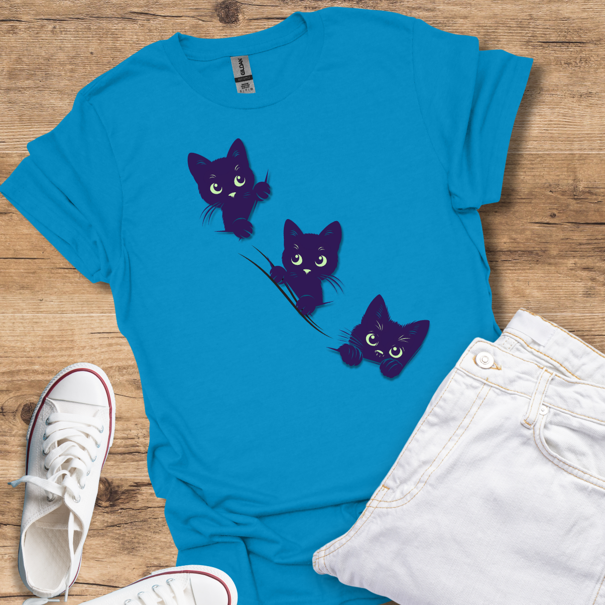 "Peeking Cats" Unisex Softstyle T-Shirt