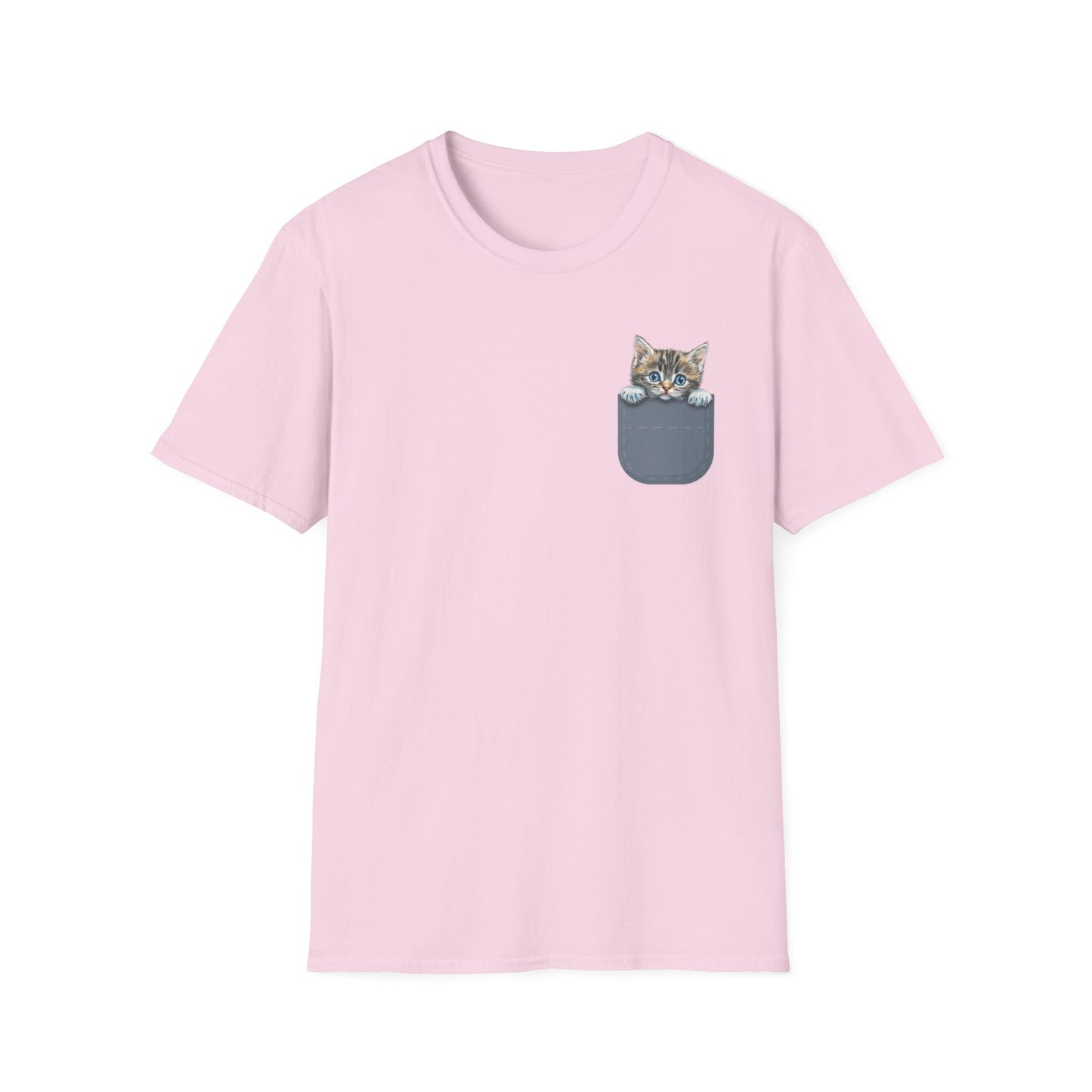 Peek-A-Boo Kitten Pocket - Unisex Softstyle T-Shirt