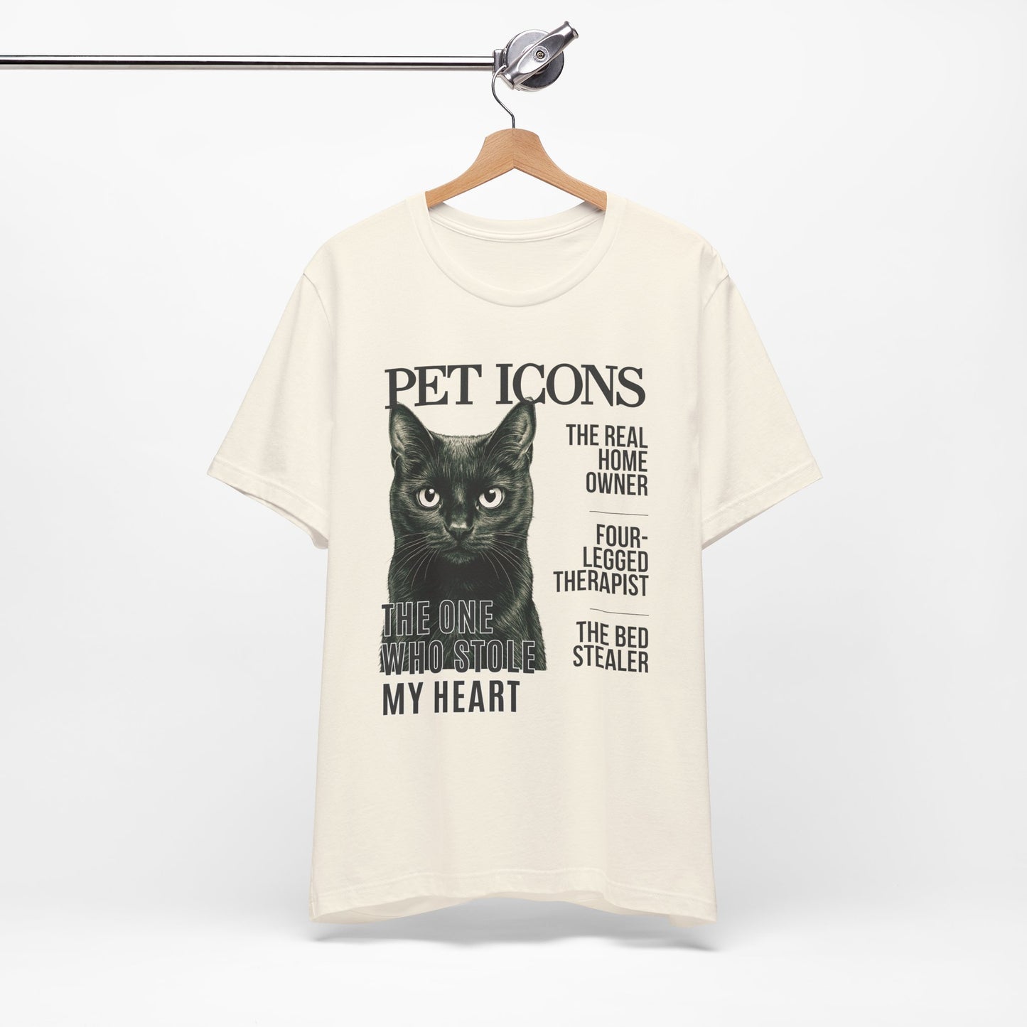 Pet Icons T-shirt - Black Cat Edition