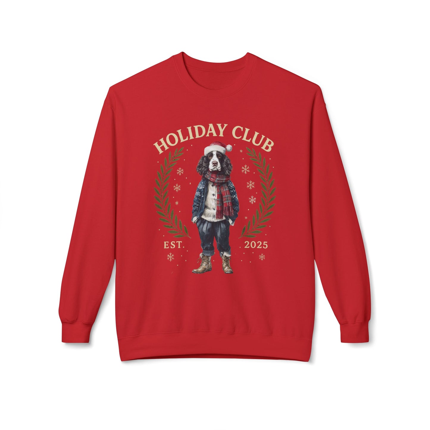 English Springer Spaniel Holiday Club Christmas Sweater