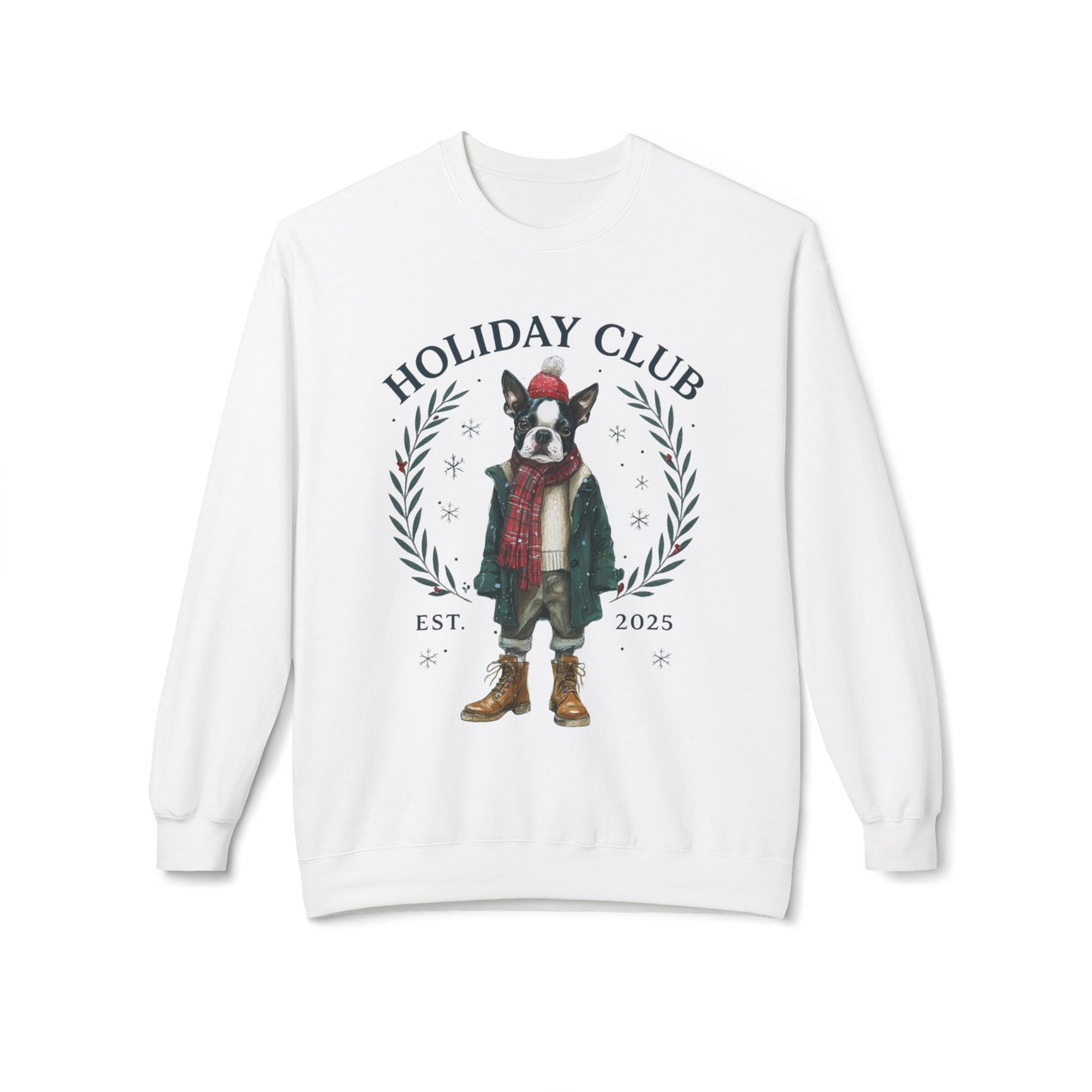 Boston Terrier Holiday Club Christmas Sweater