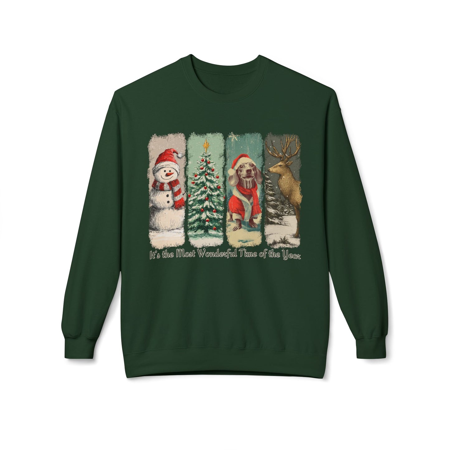 Dachshund Santa – Vintage Brush Stroke Christmas Sweater